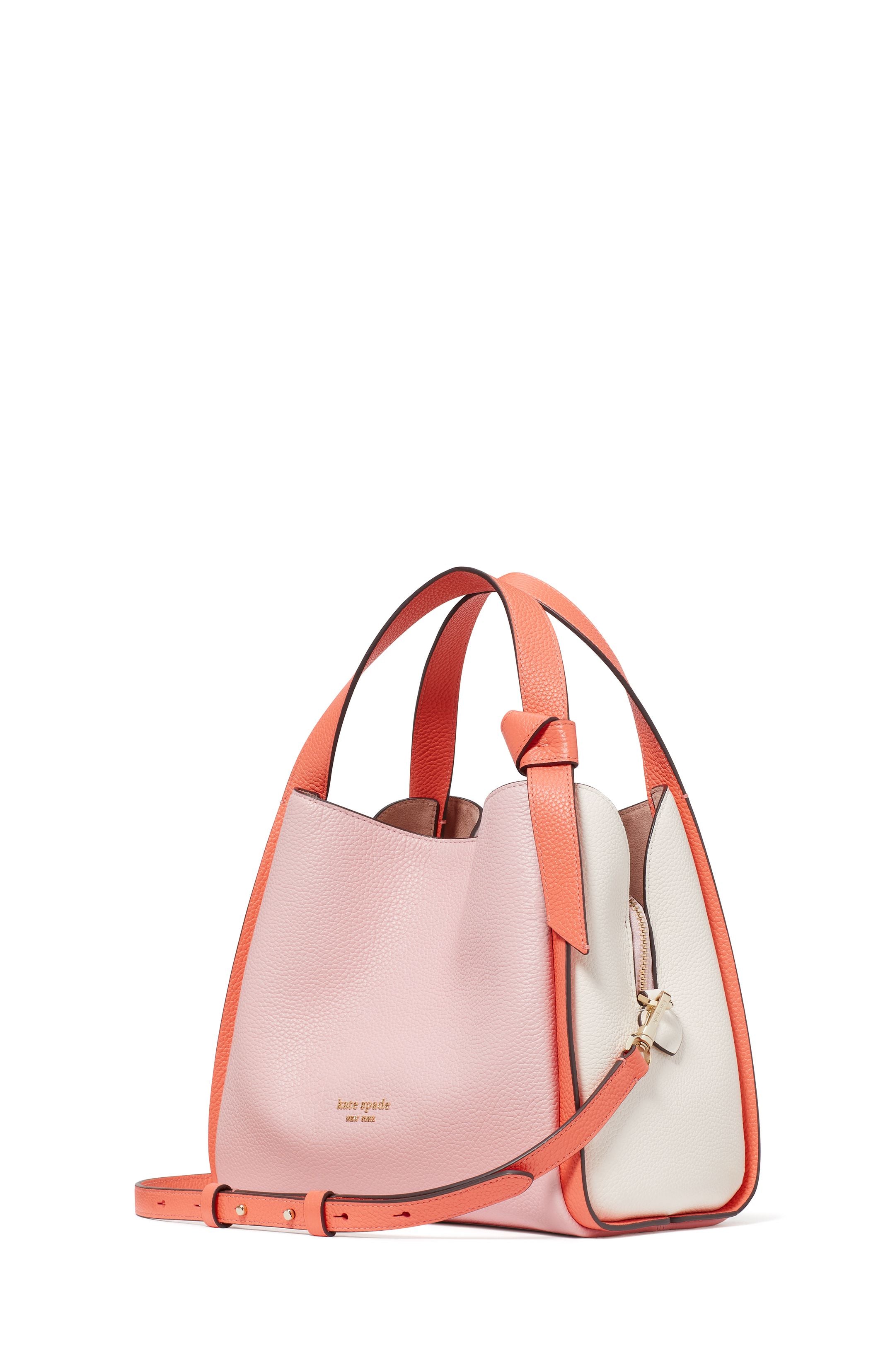 k6553-Knott Colorblocked Medium Crossbody Tote-Crepe Pink Multi