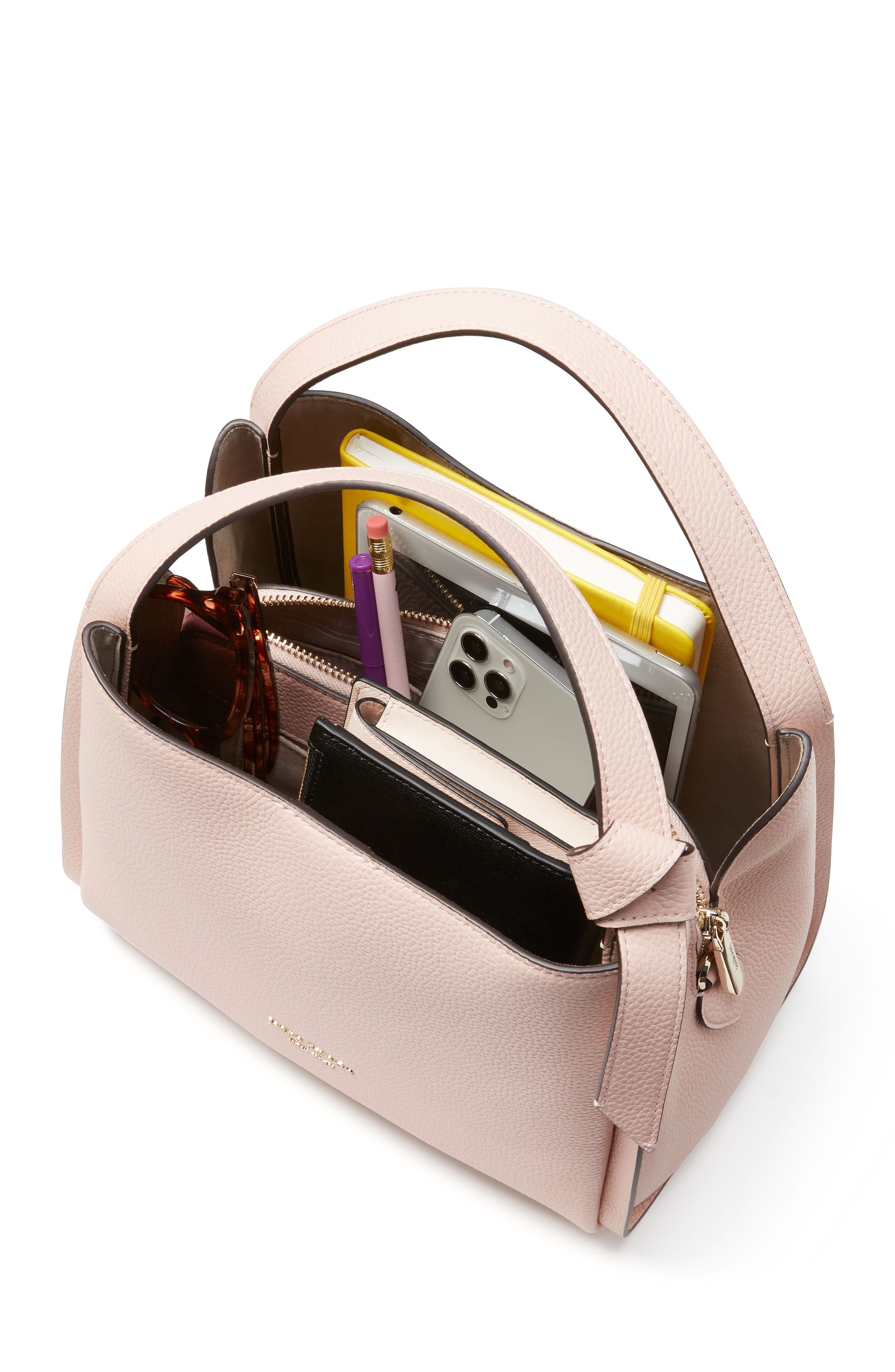 k6553-Knott Colorblocked Medium Crossbody Tote-Crepe Pink Multi