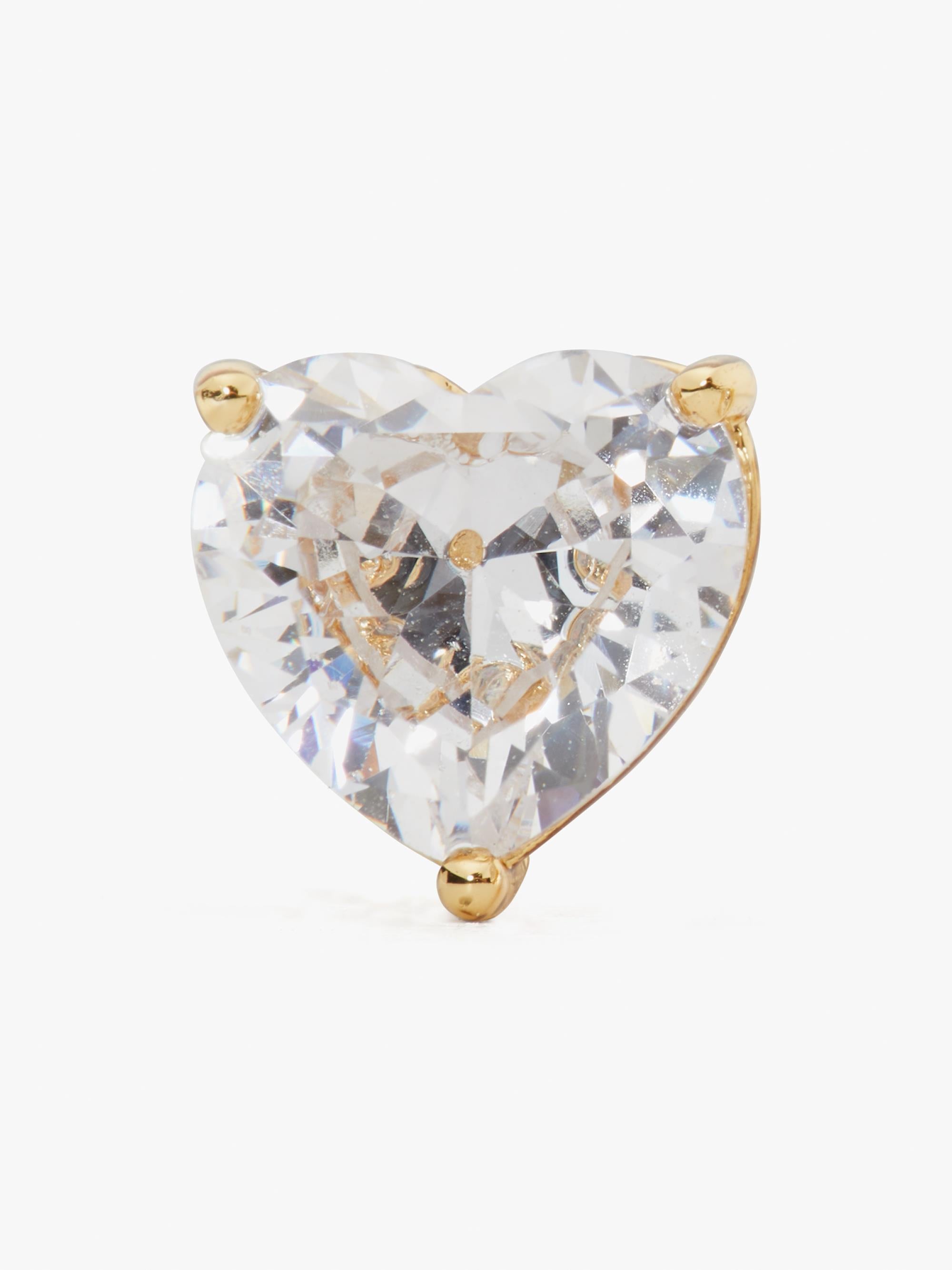 K7582-my love heart studs-Clear/Gold