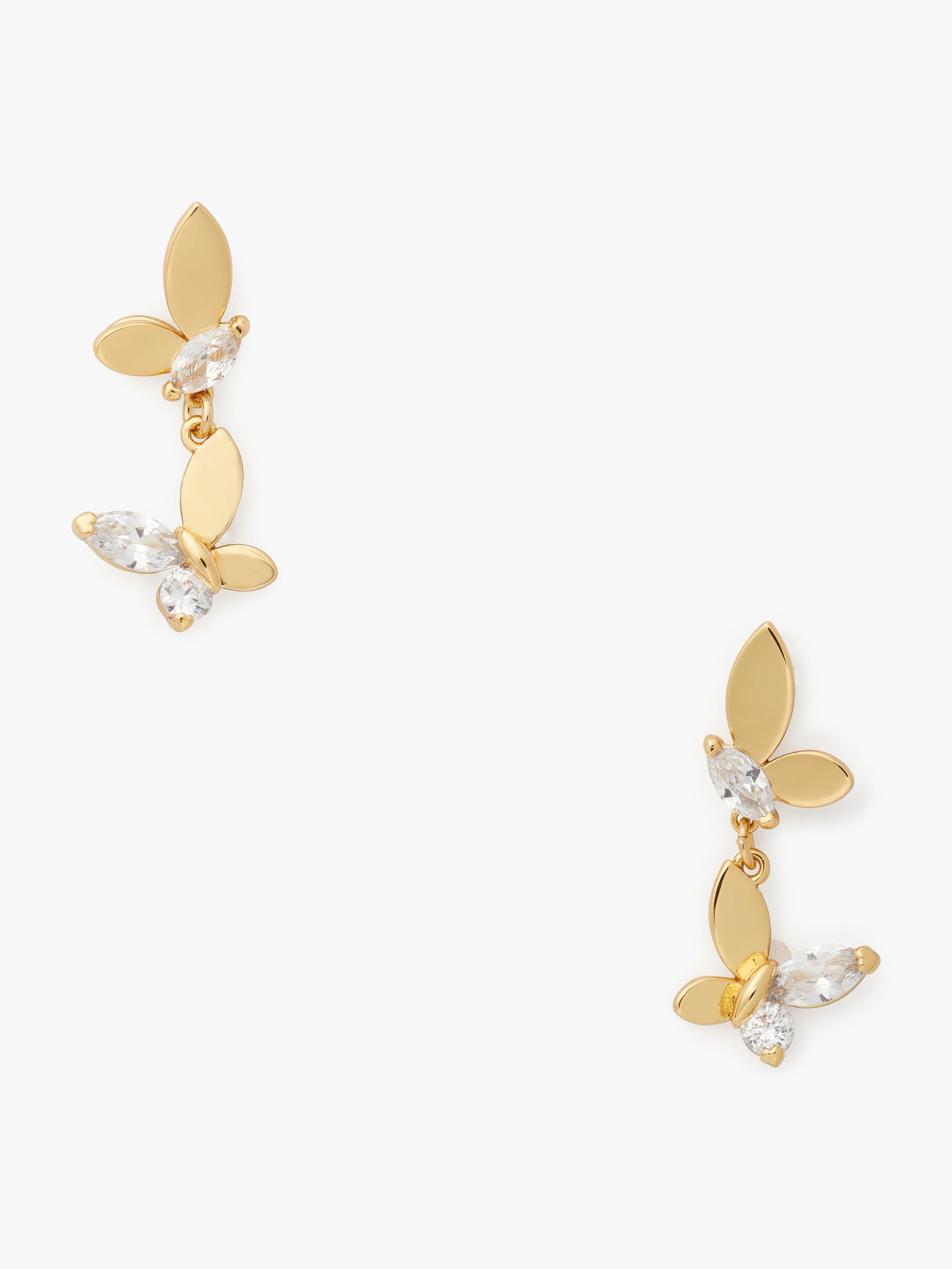 ks-fp-k7602_social butterfly drop earrings_Clear/Gold