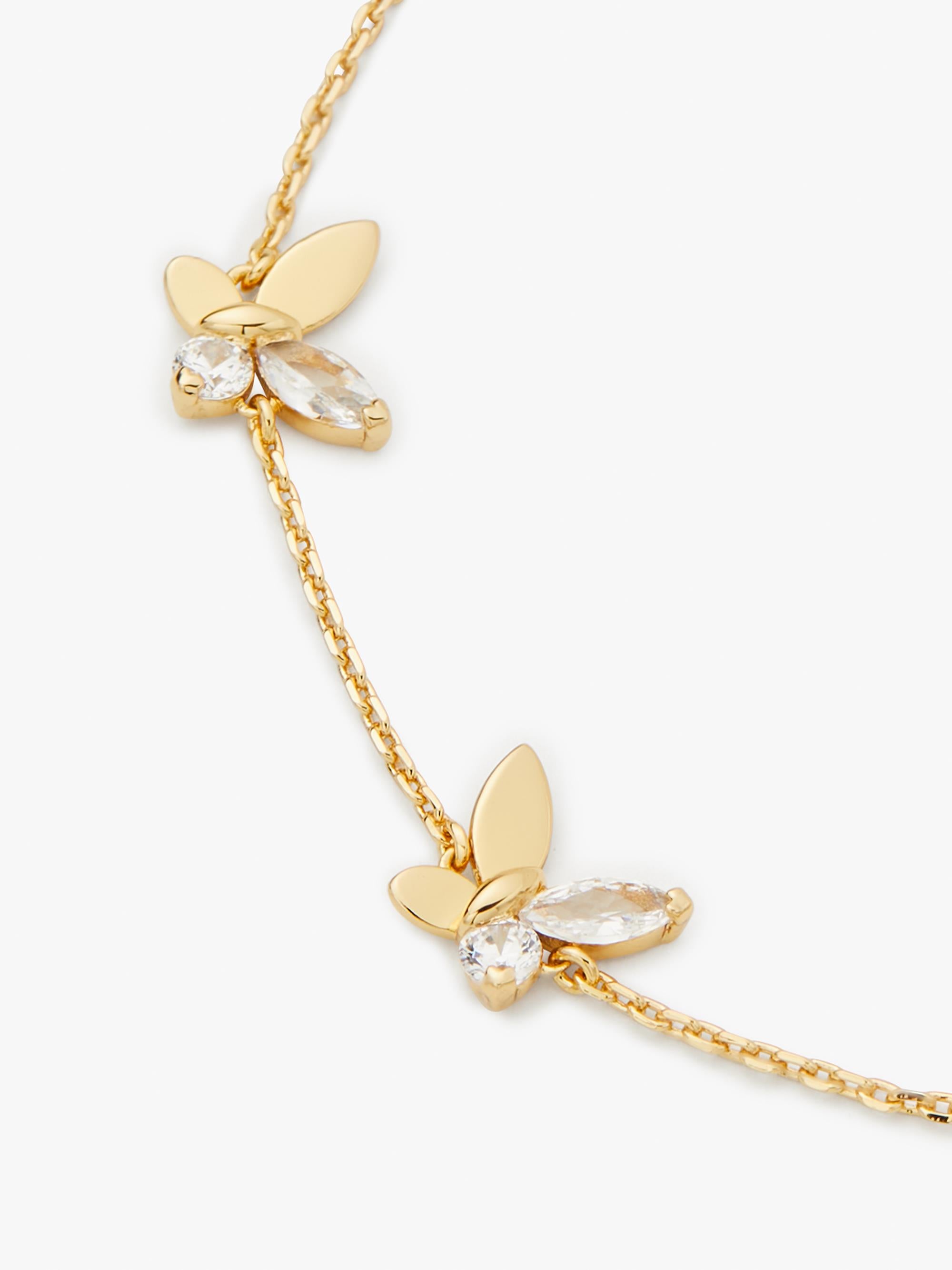 k7616_social butterfly bracelet_Clear/Gold
