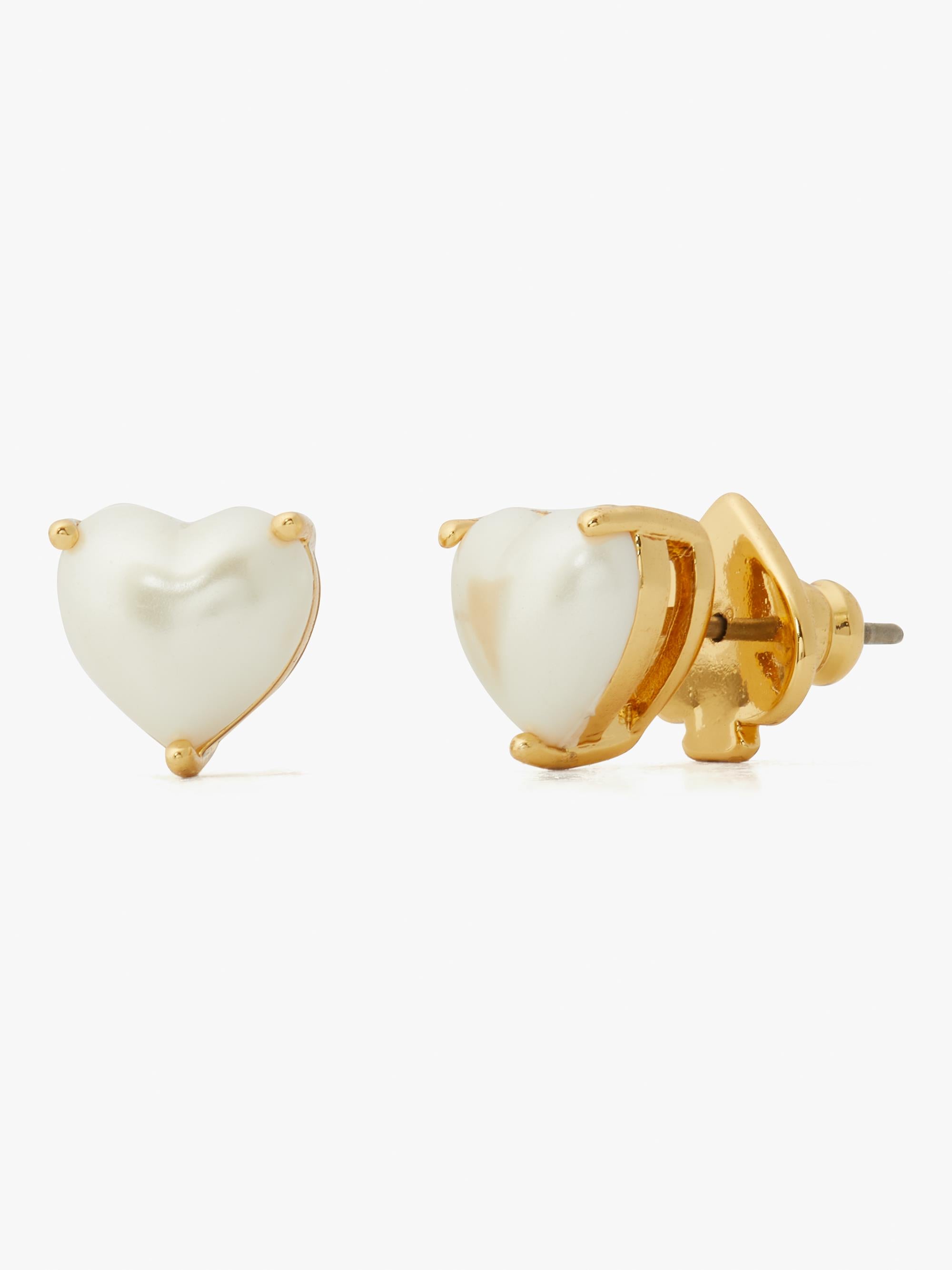 K8001-Heart Studs-Pearl