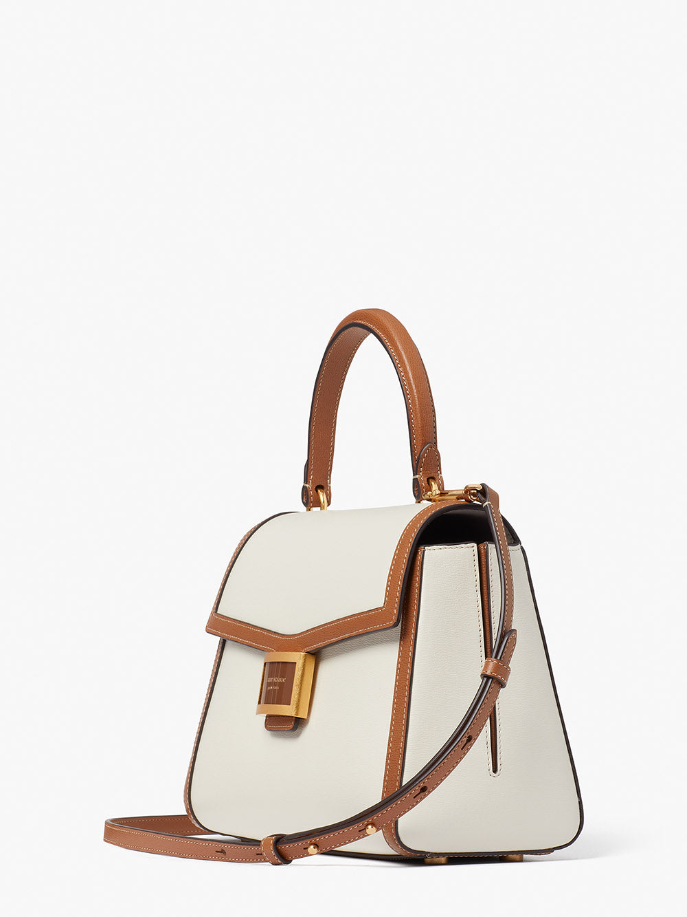 k8862_Katy Colorblocked Medium Top-Handle Bag_Halo White Multi