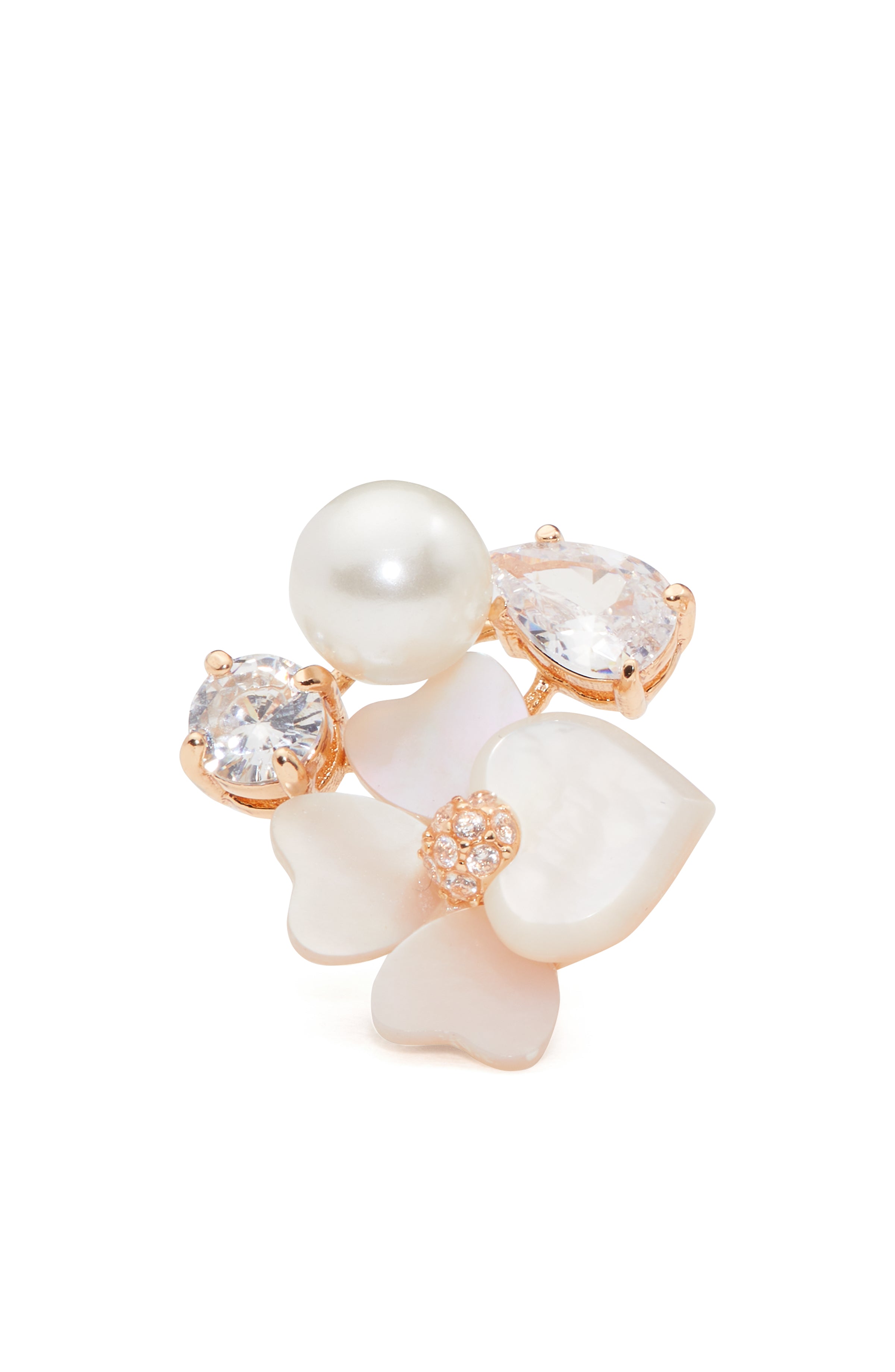 K9459-Precious Pansy Cluster Studs-White Multi