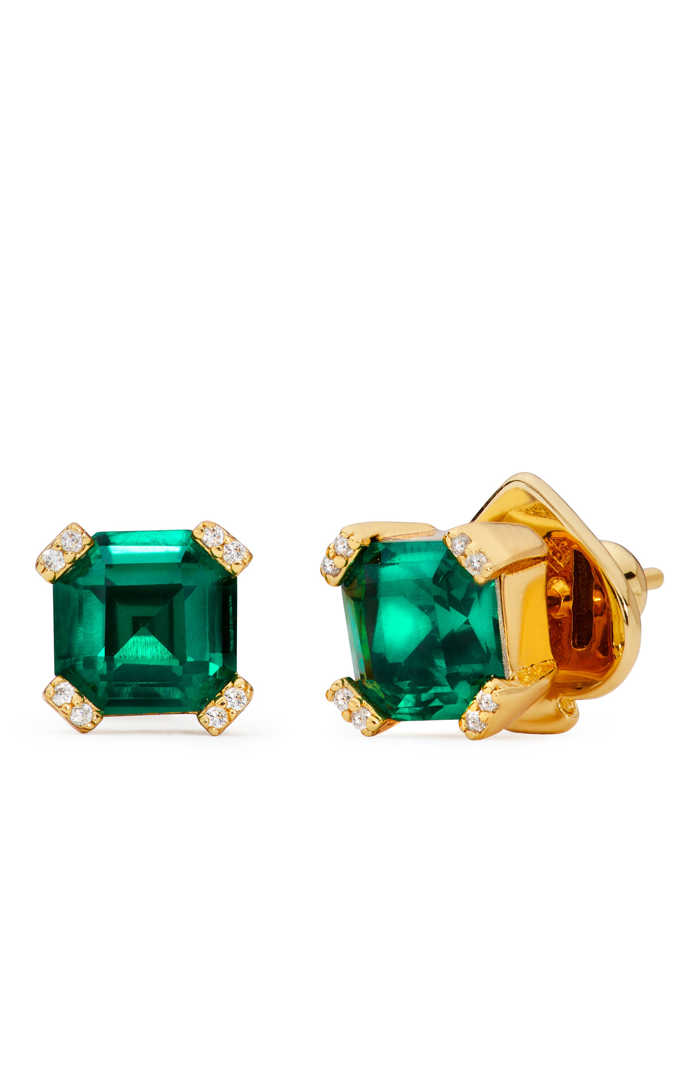 k9611-Dazzle Studs-Green/Gold