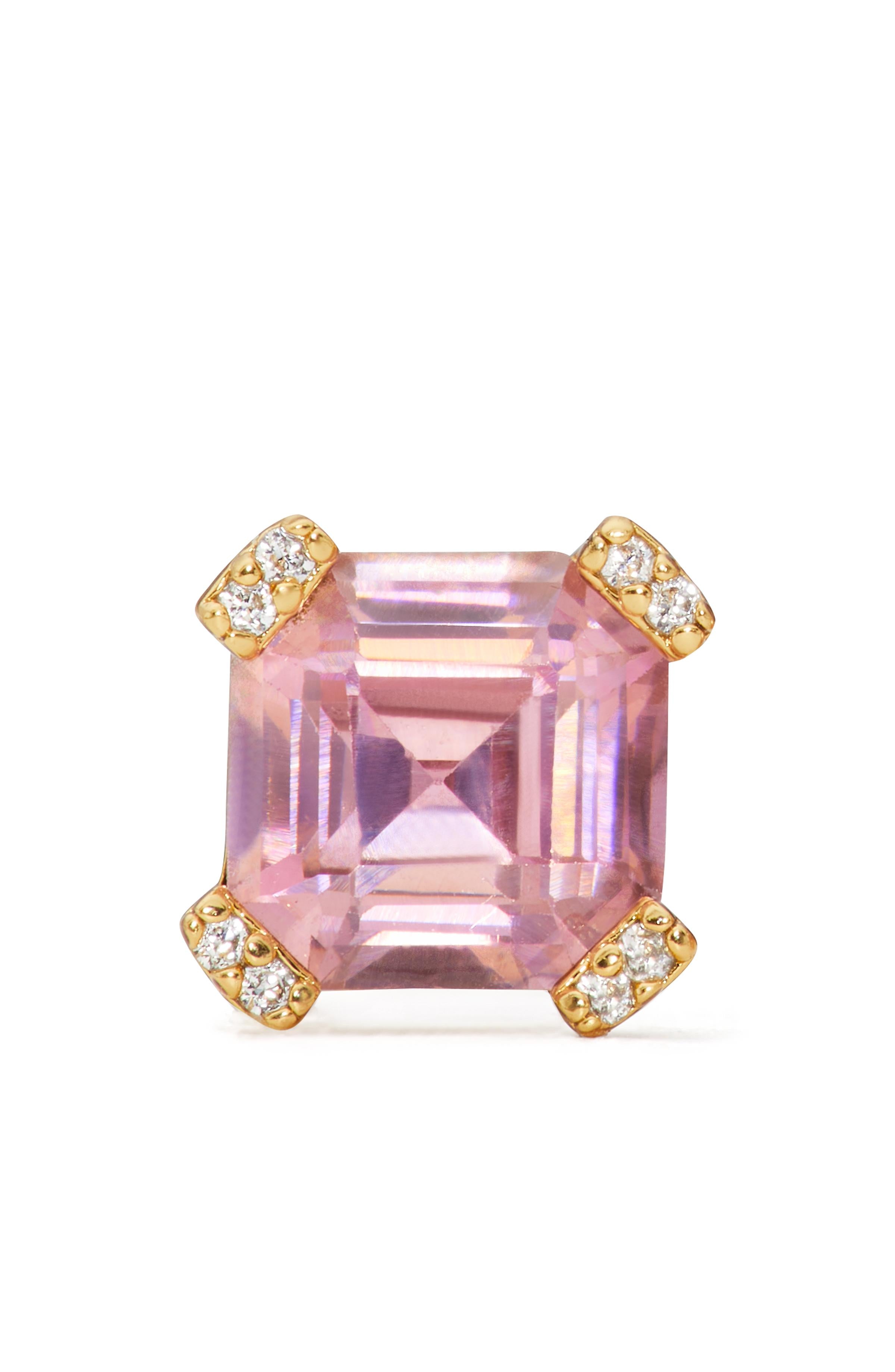 k9611-Dazzle Studs- Clear/Gold.