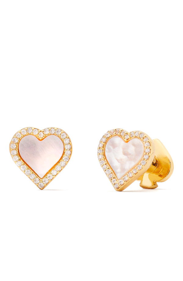 KA873-Take Heart Studs-Clear/Gold