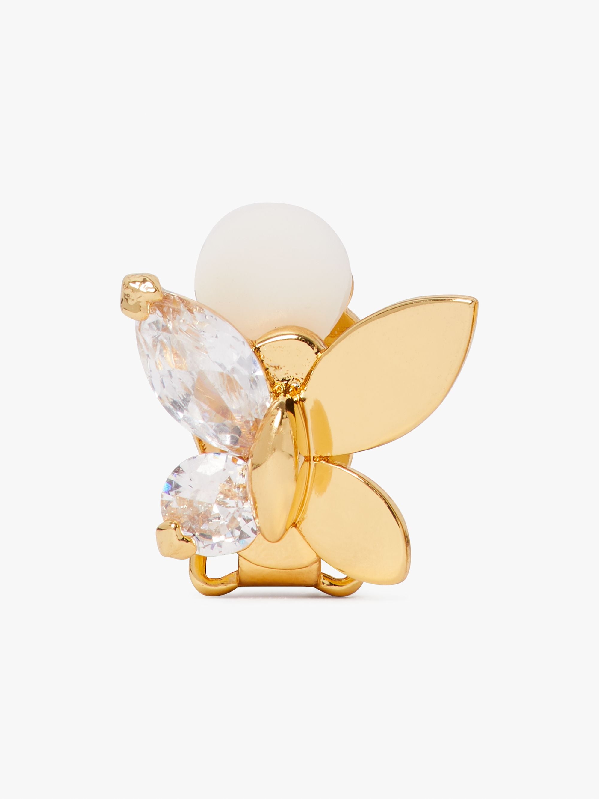 kc391_Social Butterfly Clip Studs_Clear/Gold