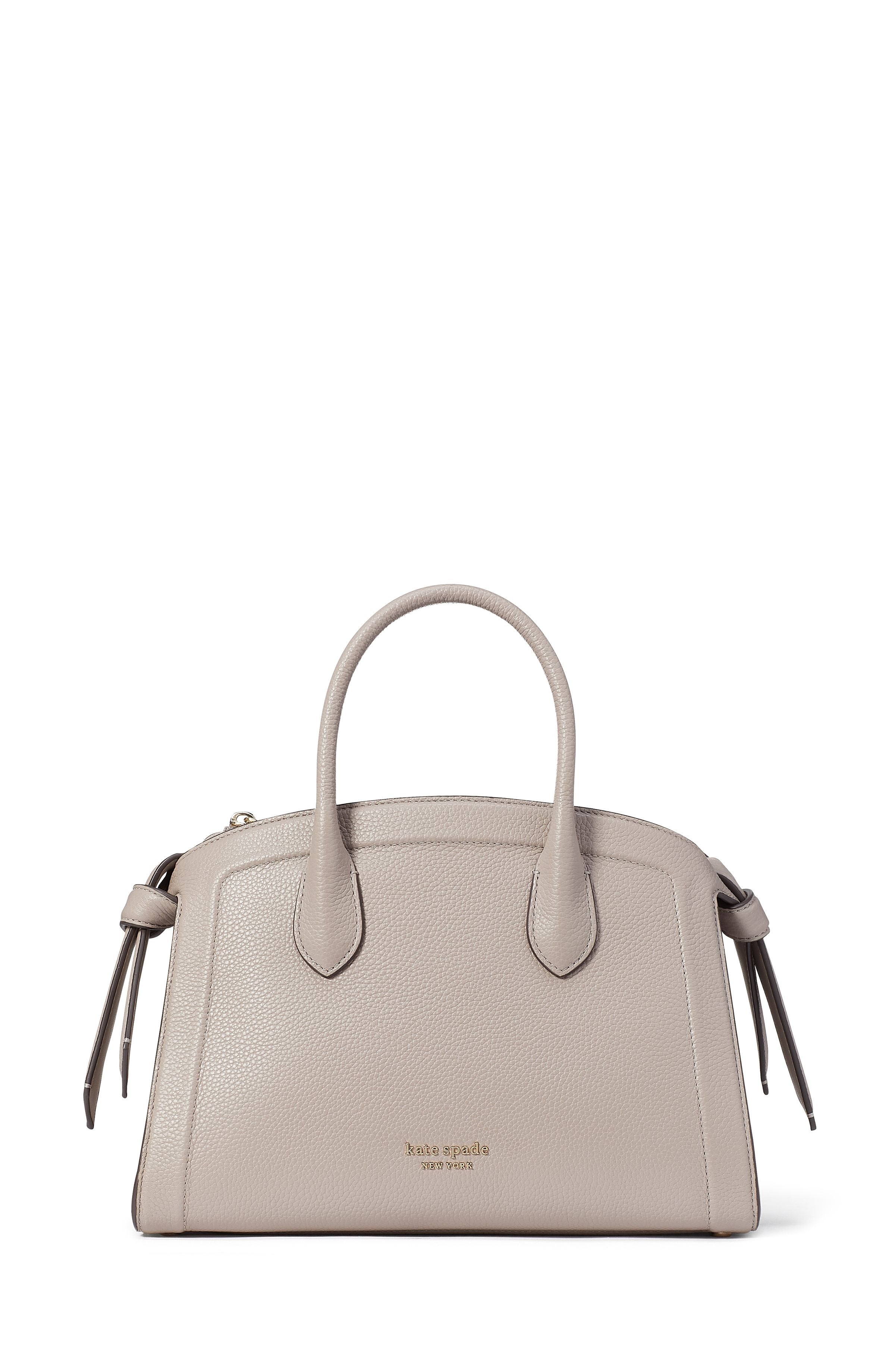 kc897-Knott Medium Zip-top Satchel-Warm Taupe.