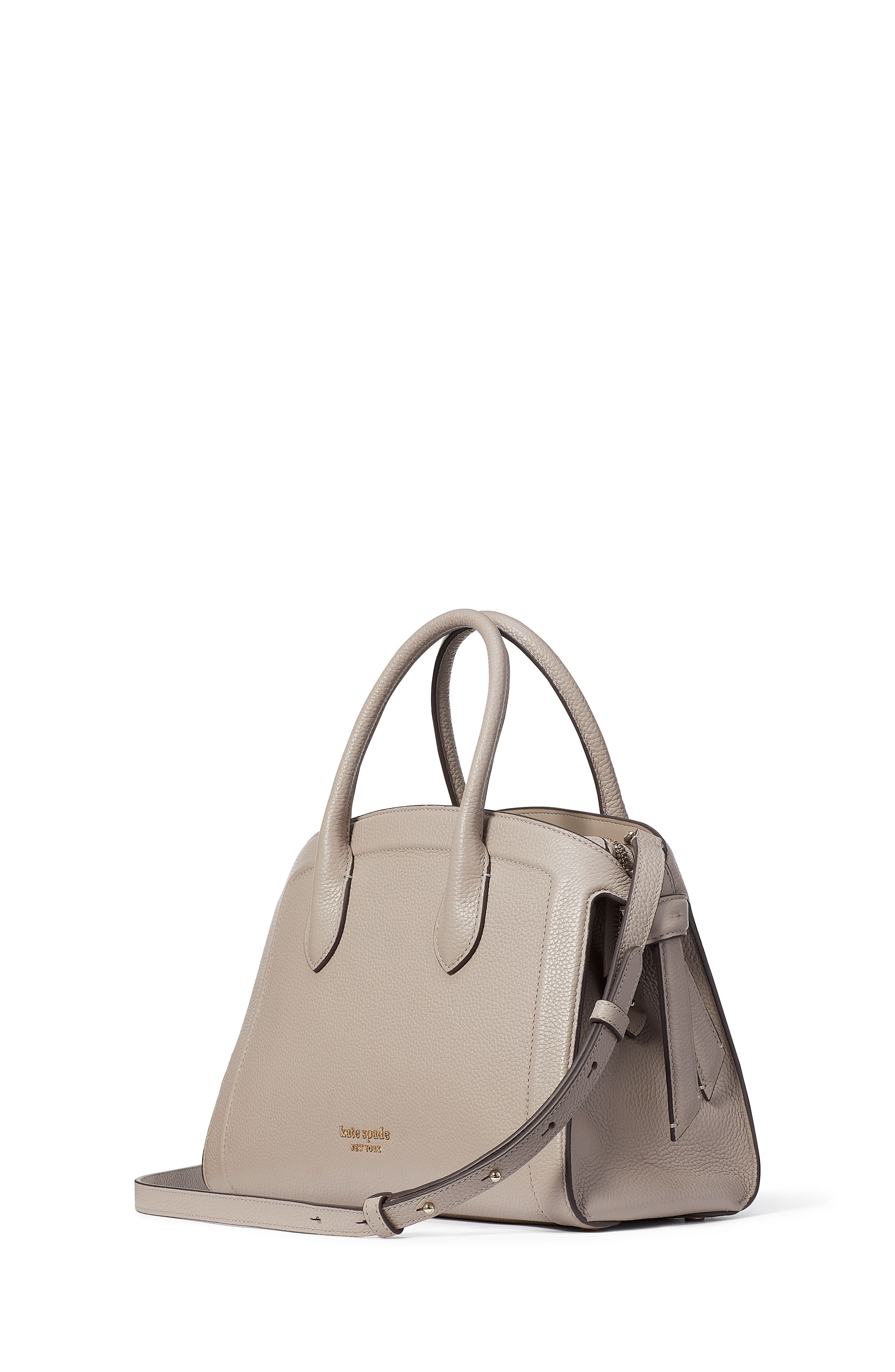 kc897-Knott Medium Zip-top Satchel-Warm Taupe.