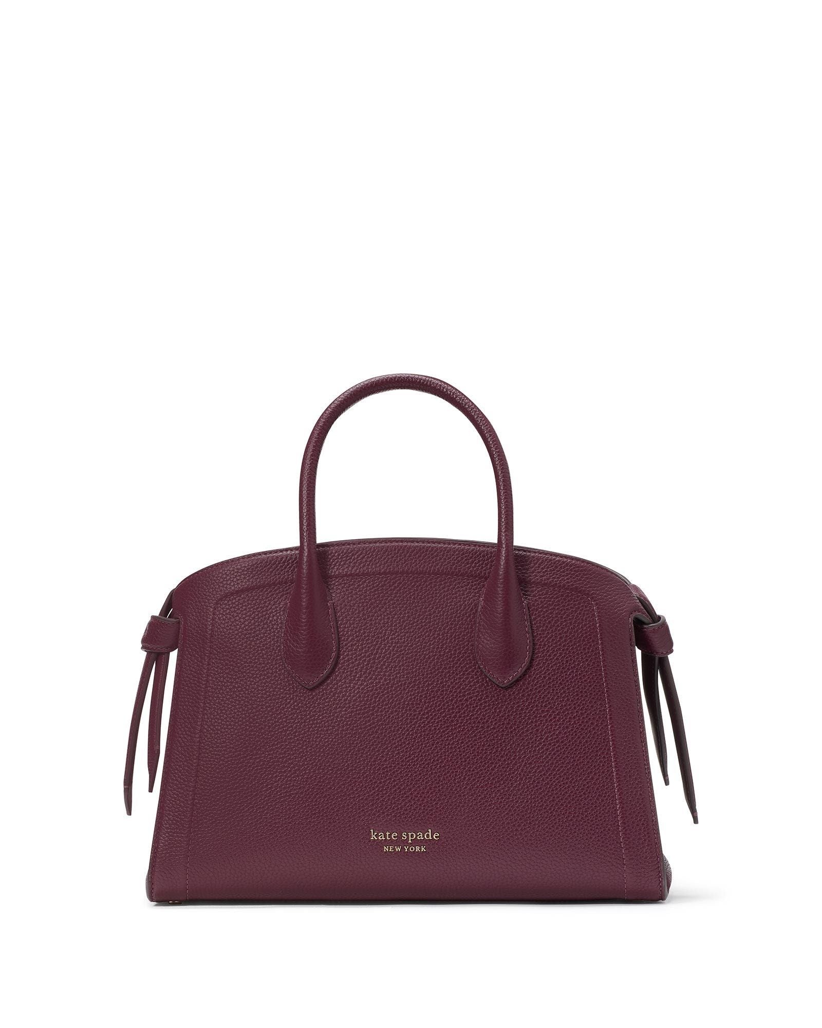 kc897-Knott Medium Zip-top Satchel-Deep Cherry