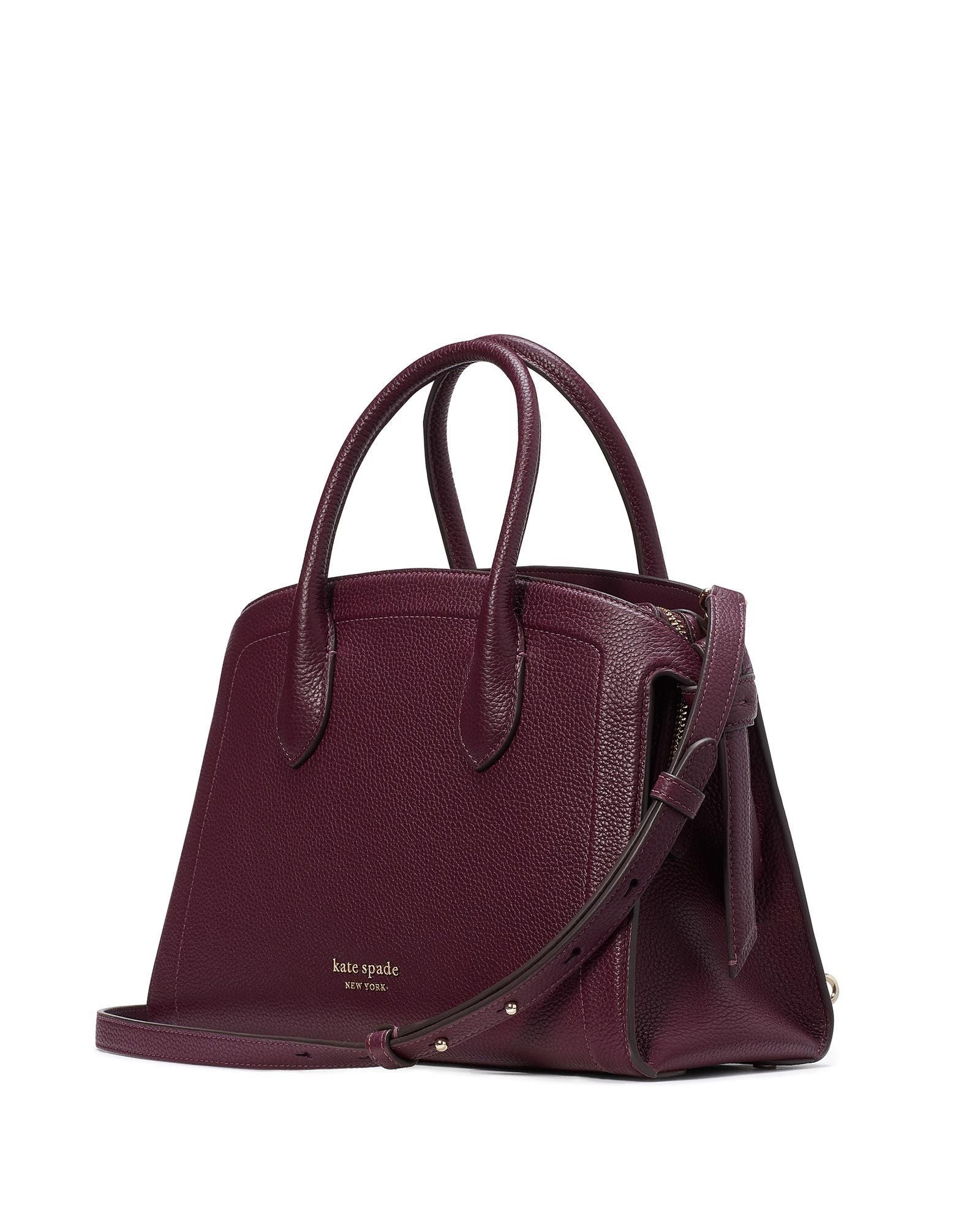 kc897-Knott Medium Zip-top Satchel-Deep Cherry