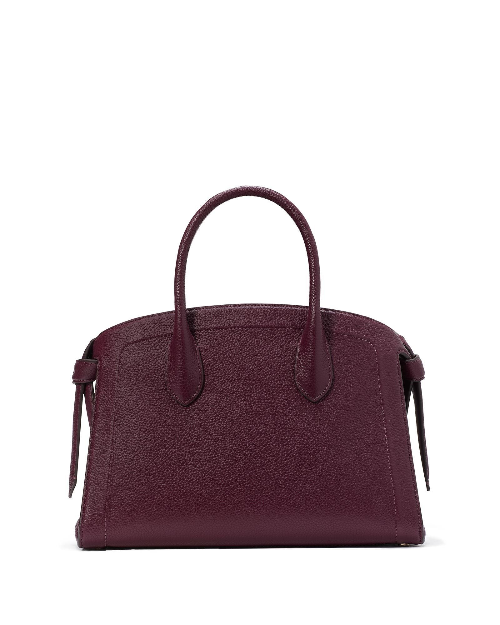 kc897-Knott Medium Zip-top Satchel-Deep Cherry