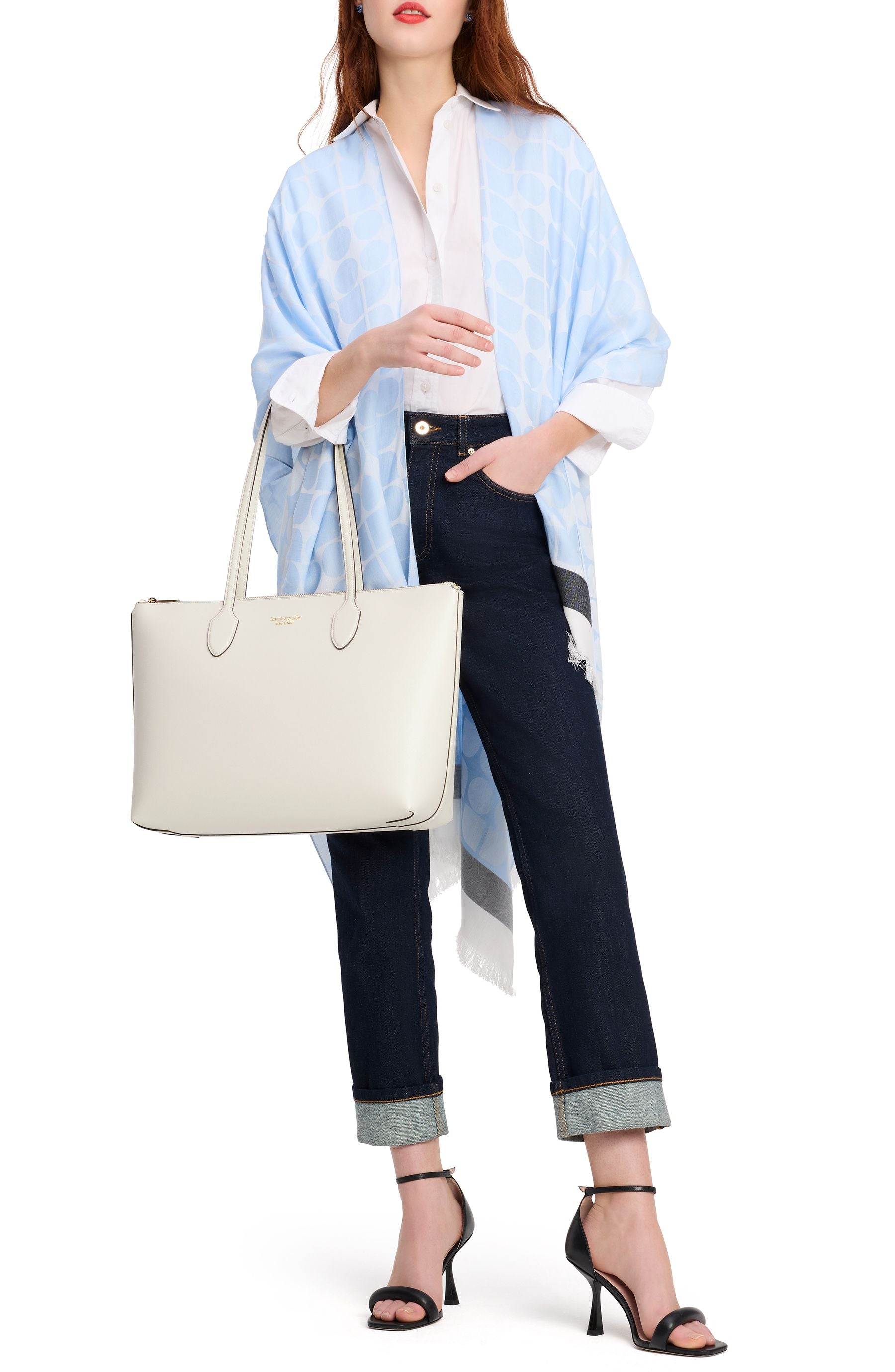 kc923-Bleecker Large Zip-top Tote-Parchment