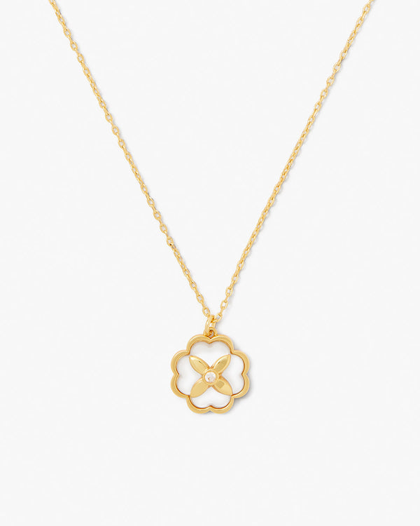 KD299-Heritage Bloom Pendant-Cream/Gold