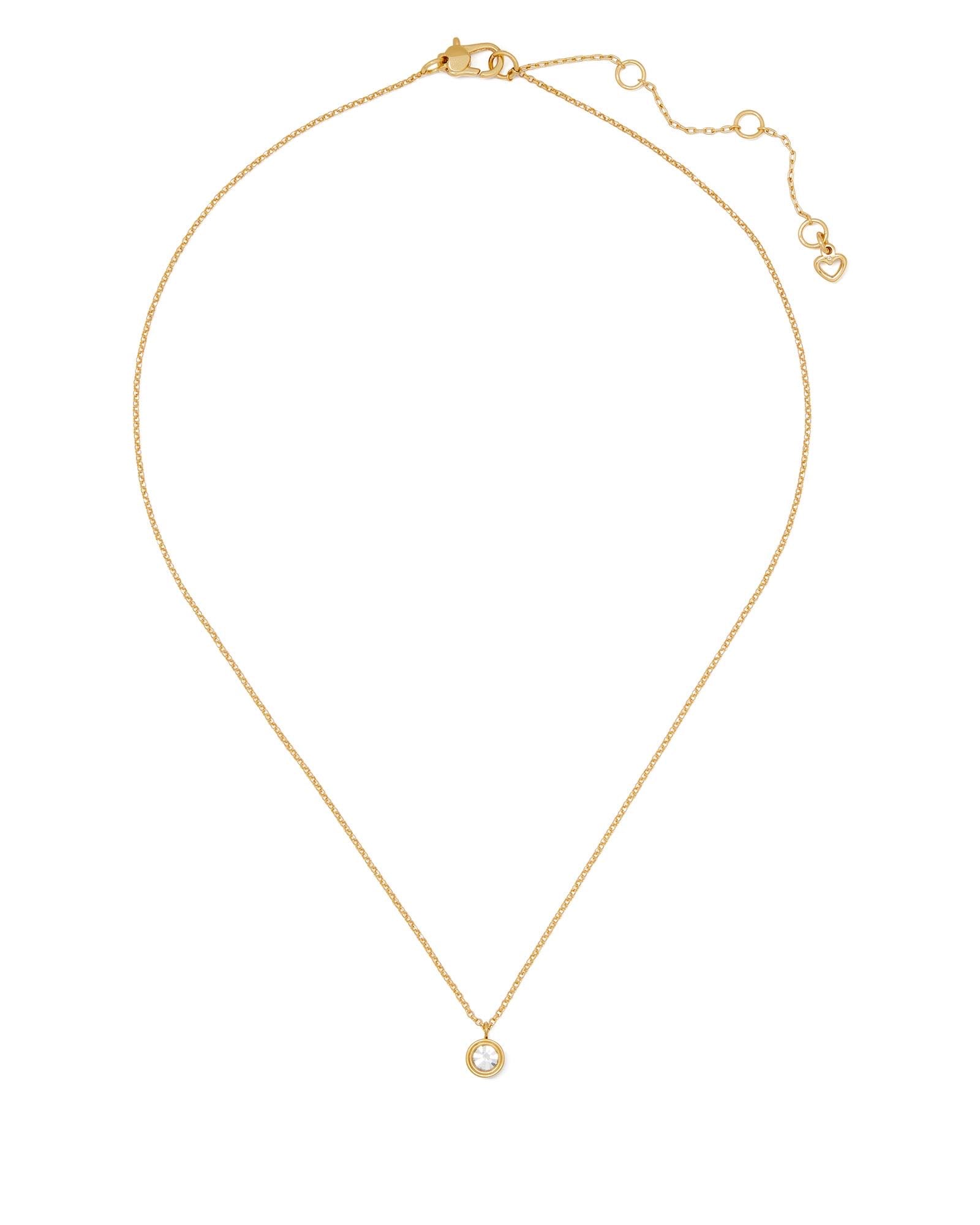 ke031_Set In Stone Mini Pendant_Clear/Gold