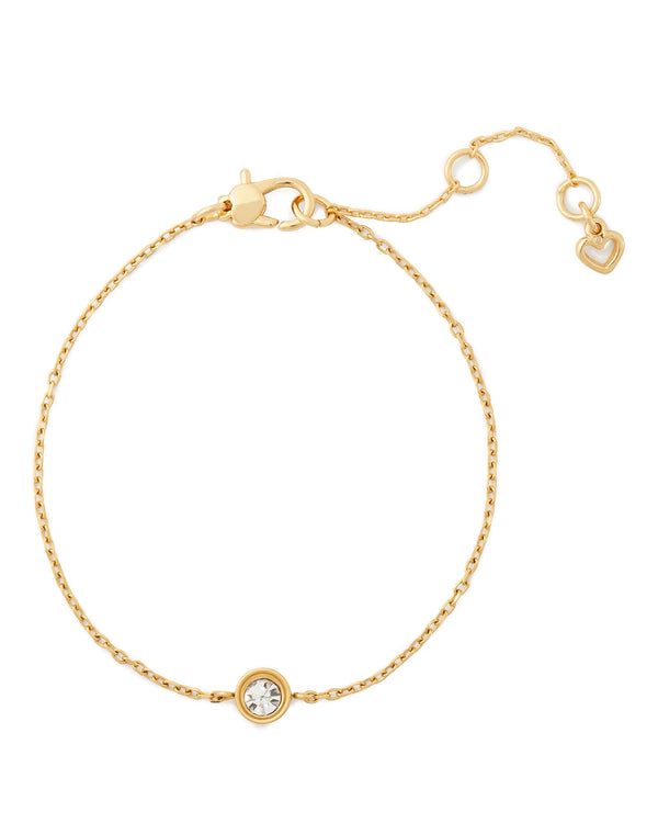 ke036_Set In Stone Solitaire Bracelet_Clear/Gold