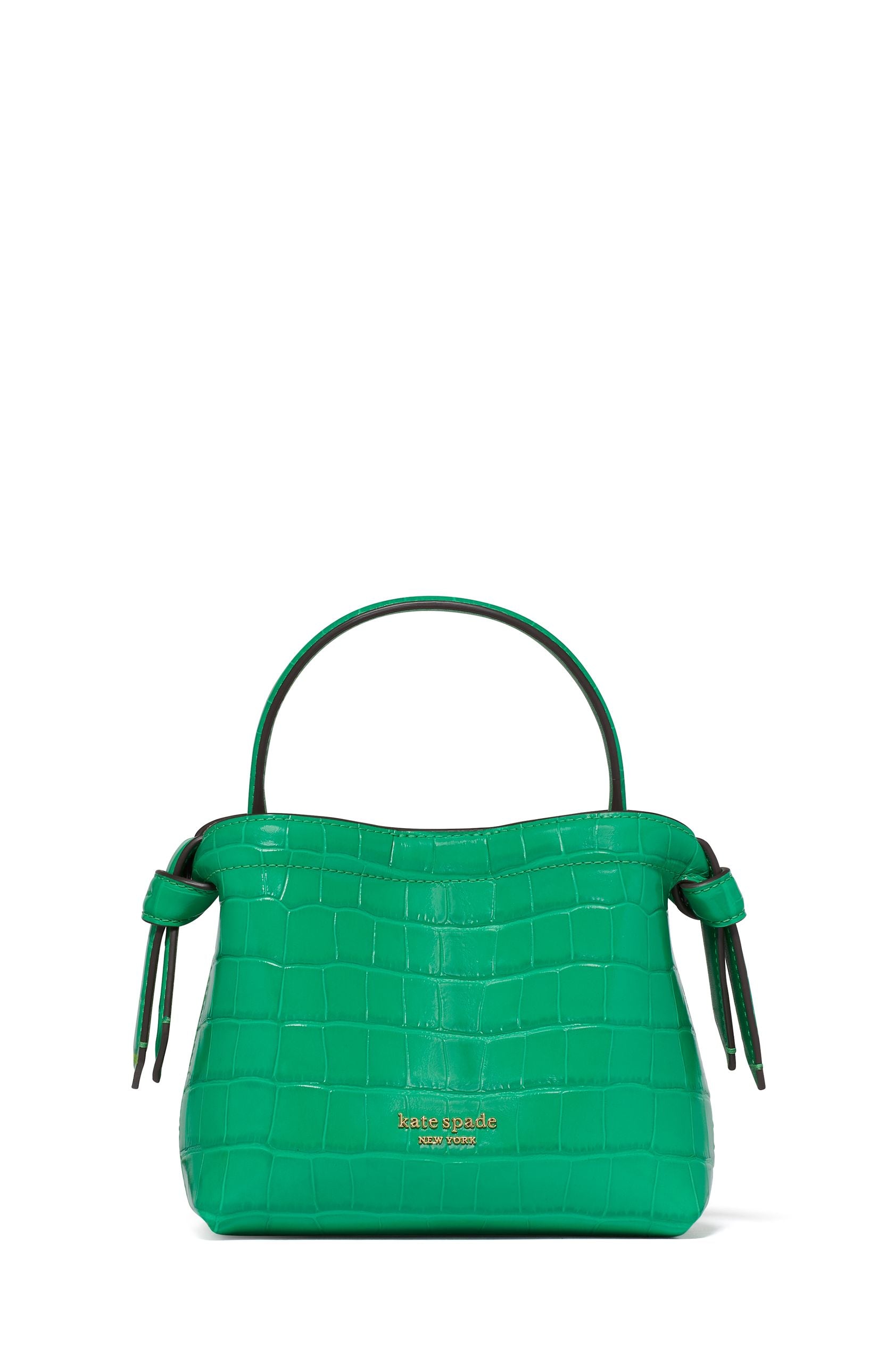 ke397_Knott Croc-embossed Mini Crossbody Tote_Leafy Green