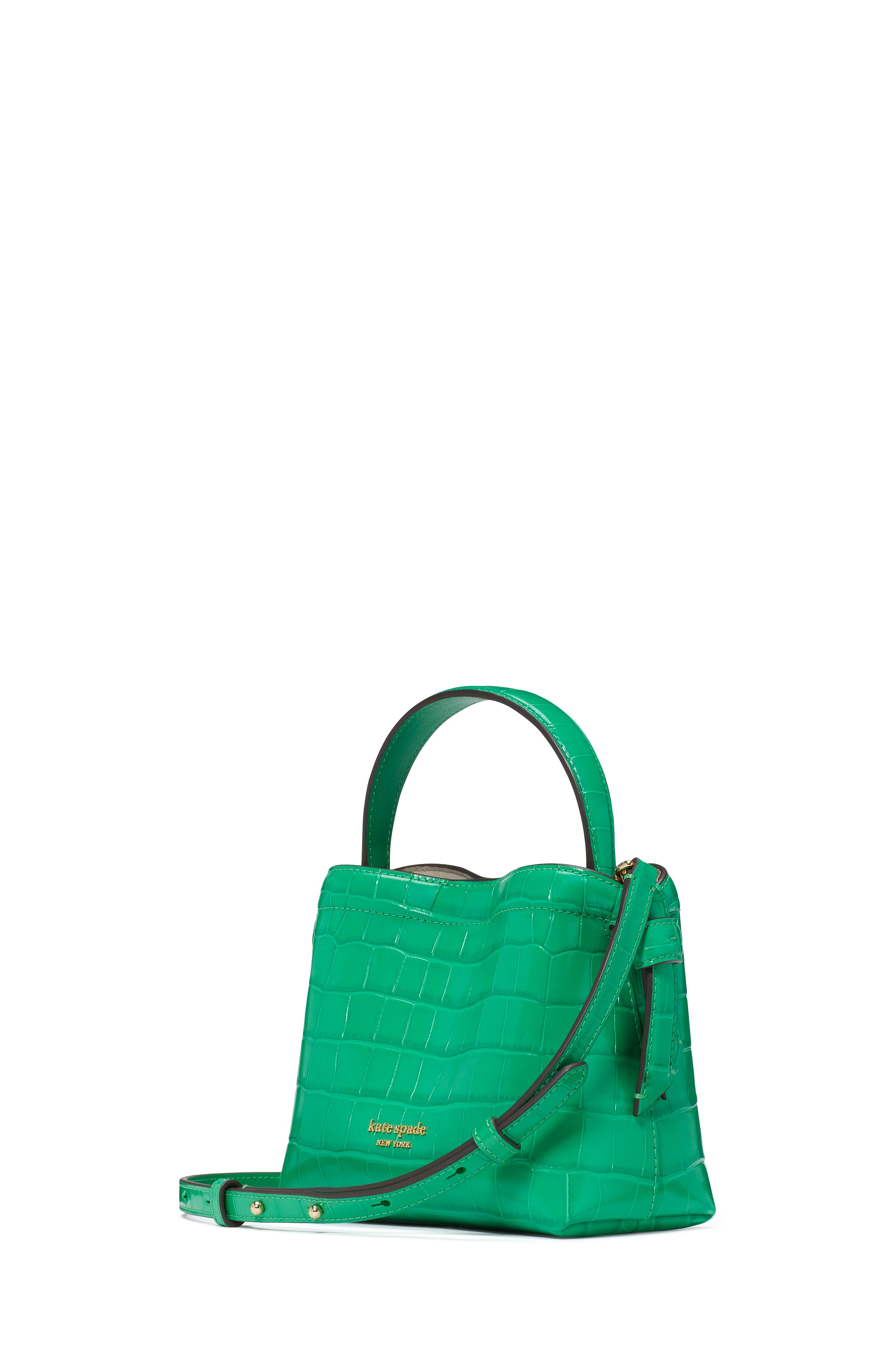 ke397_Knott Croc-embossed Mini Crossbody Tote_Leafy Green