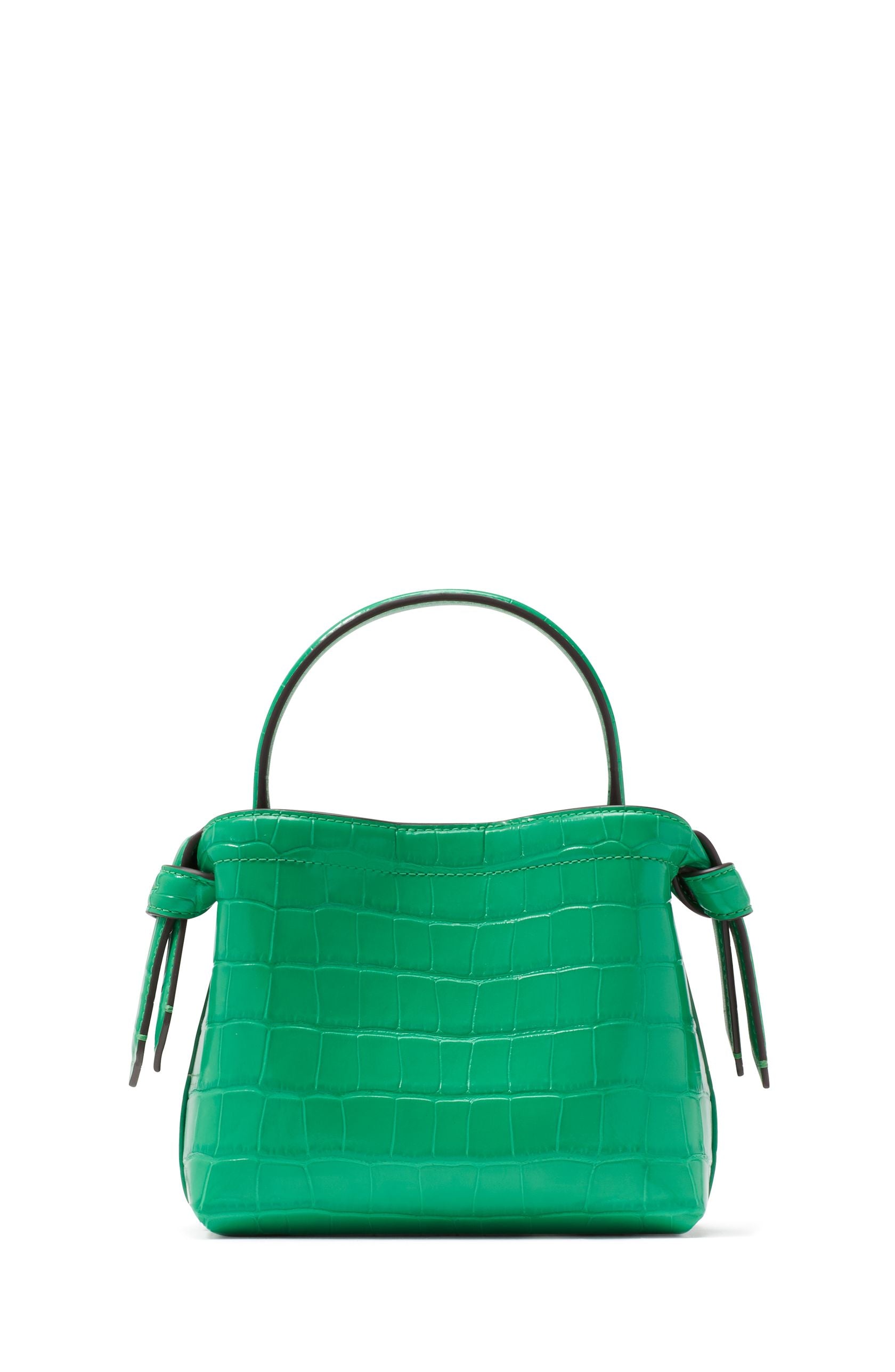 ke397_Knott Croc-embossed Mini Crossbody Tote_Leafy Green