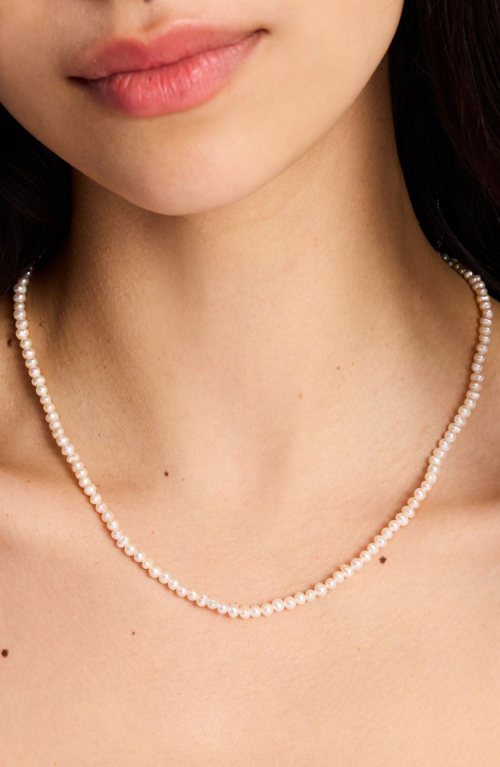 KF135_Pearl Necklace_Cream/Gold