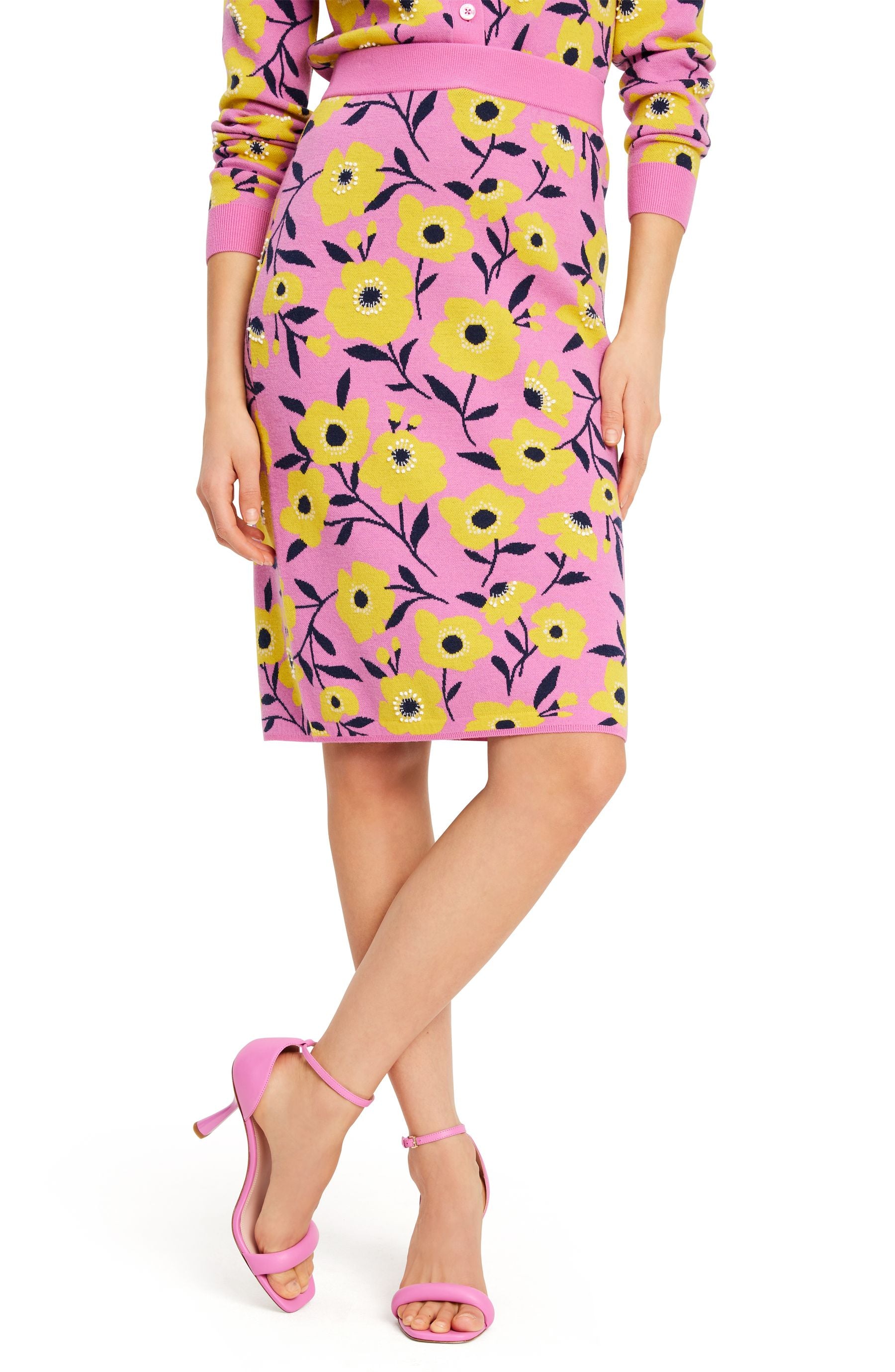 Sunshine Floral Embellished Pencil Skirt Kate Spade Saudi Arabia