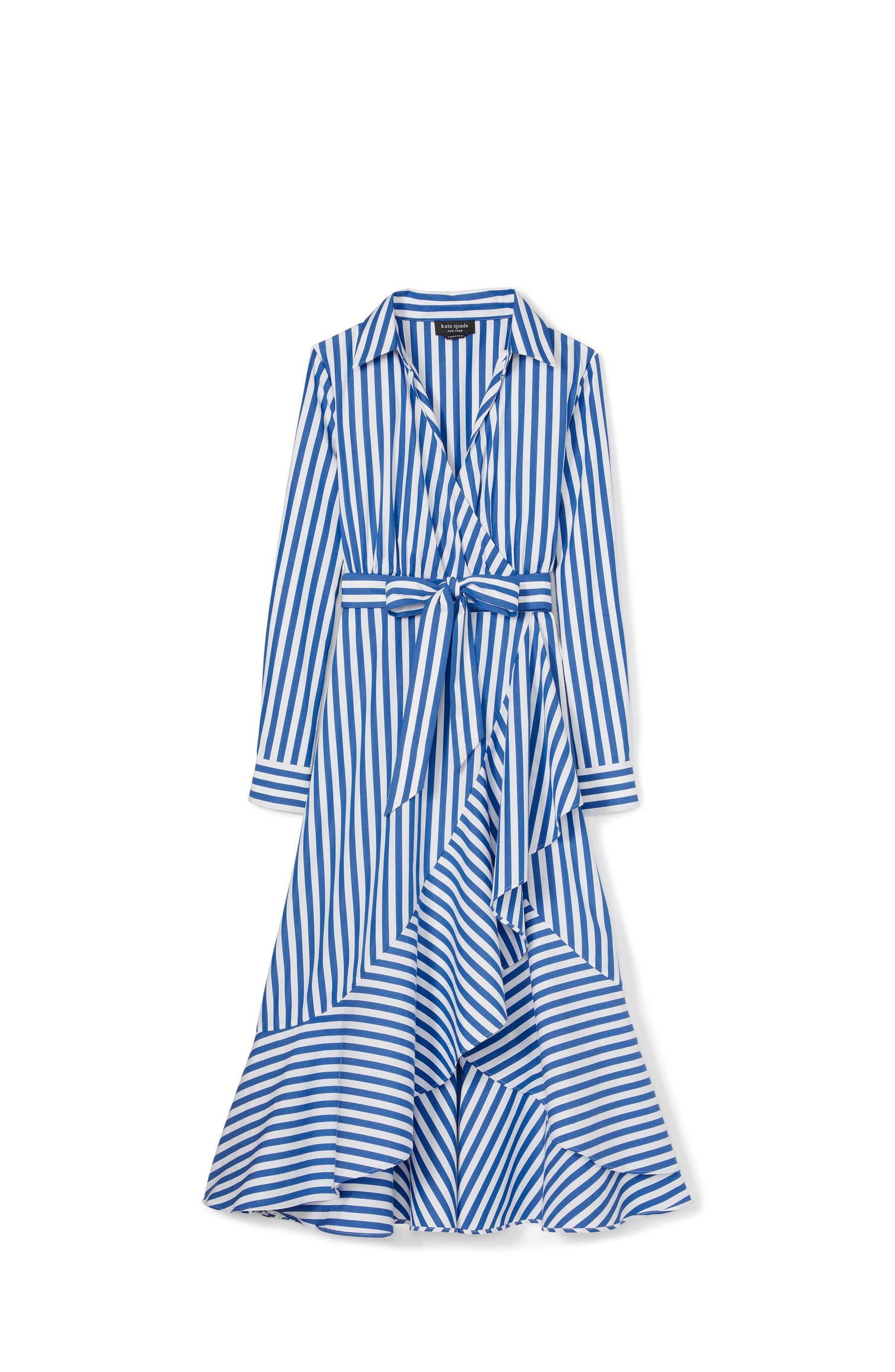 KF726_Julia Stripe Wrap Dress_Wild Blue Iris/Fresh