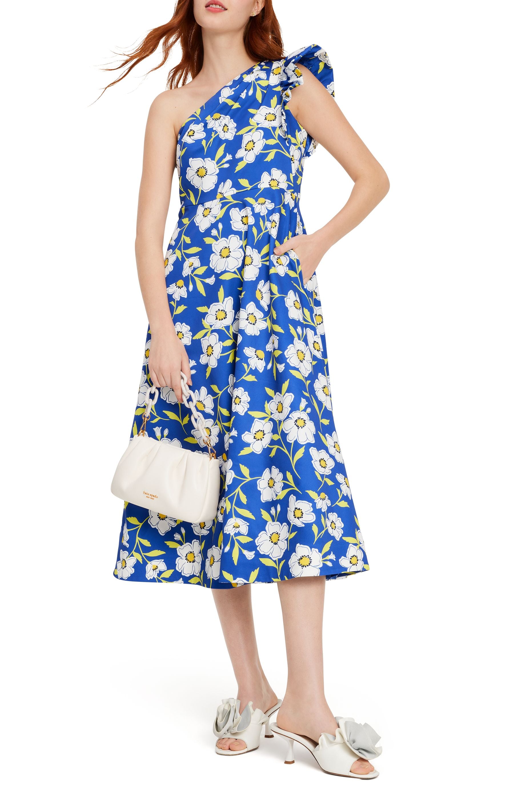 KF727_Sunshine Floral One-Shoulder Dress_Wild Blue Iris