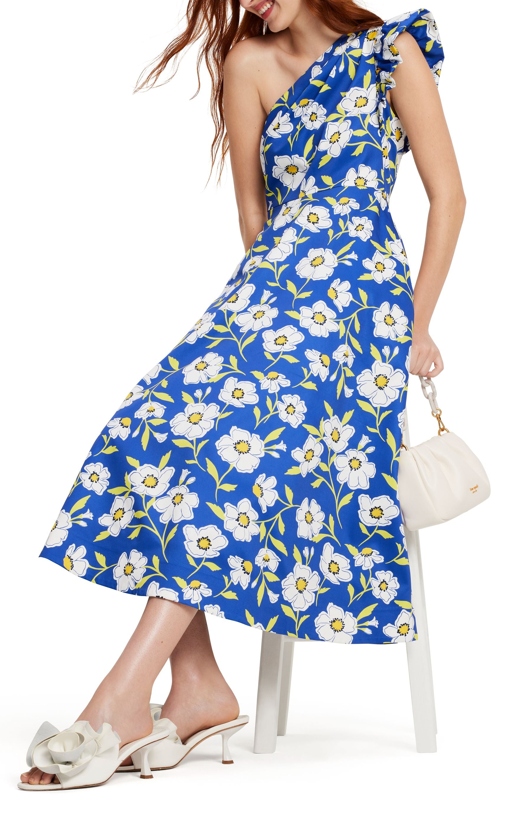 KF727_Sunshine Floral One-Shoulder Dress_Wild Blue Iris