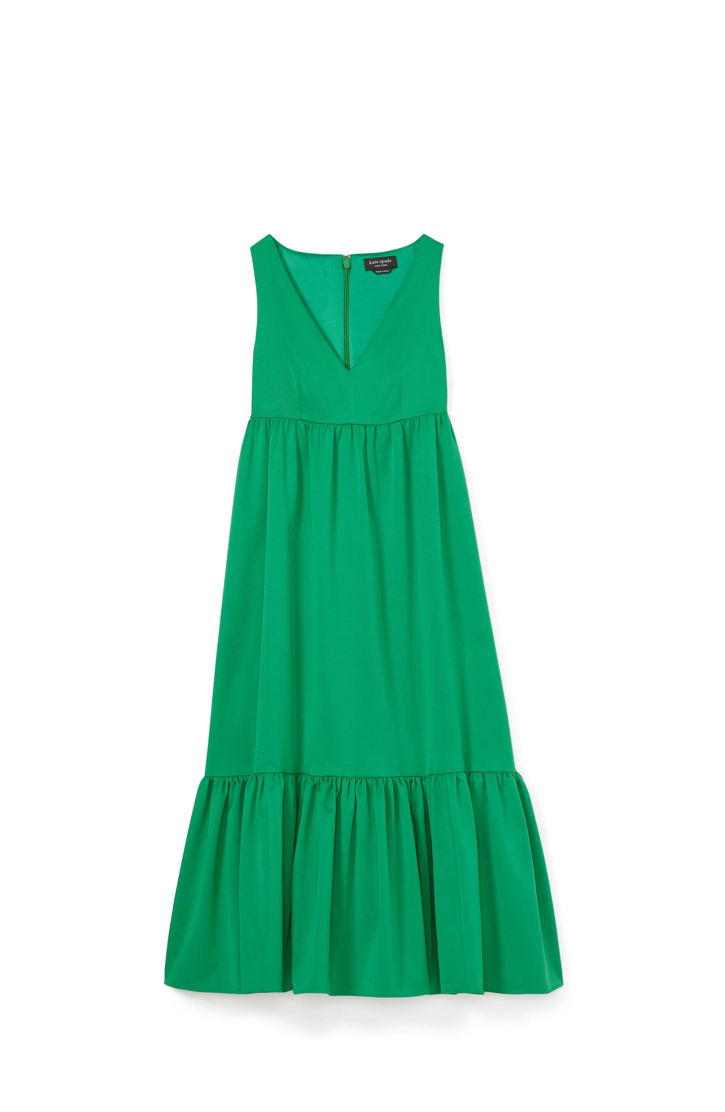 KF764-V-NECKMIDIDRESS-Vert De Terre