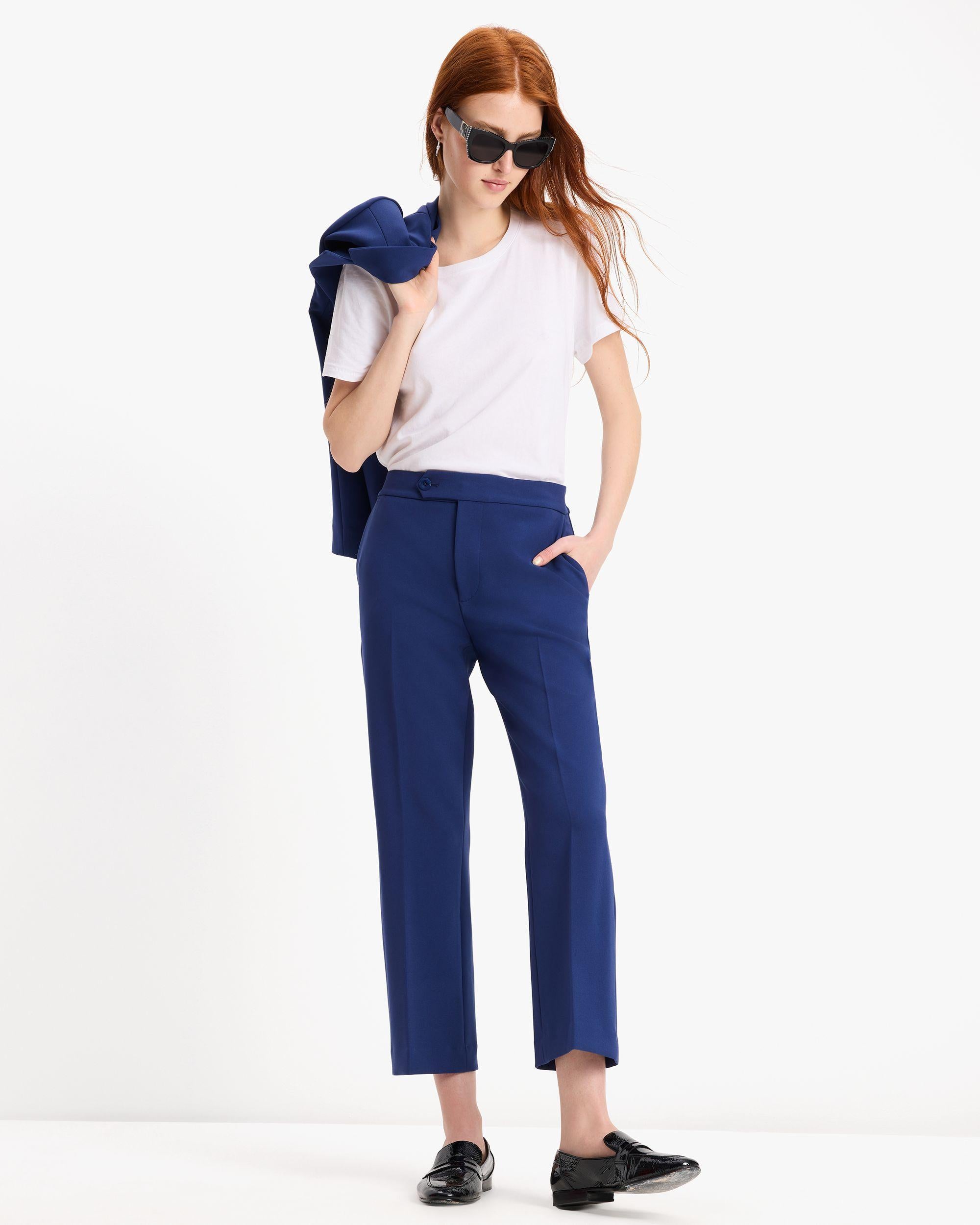 KF777-kick flare pants-French Navy