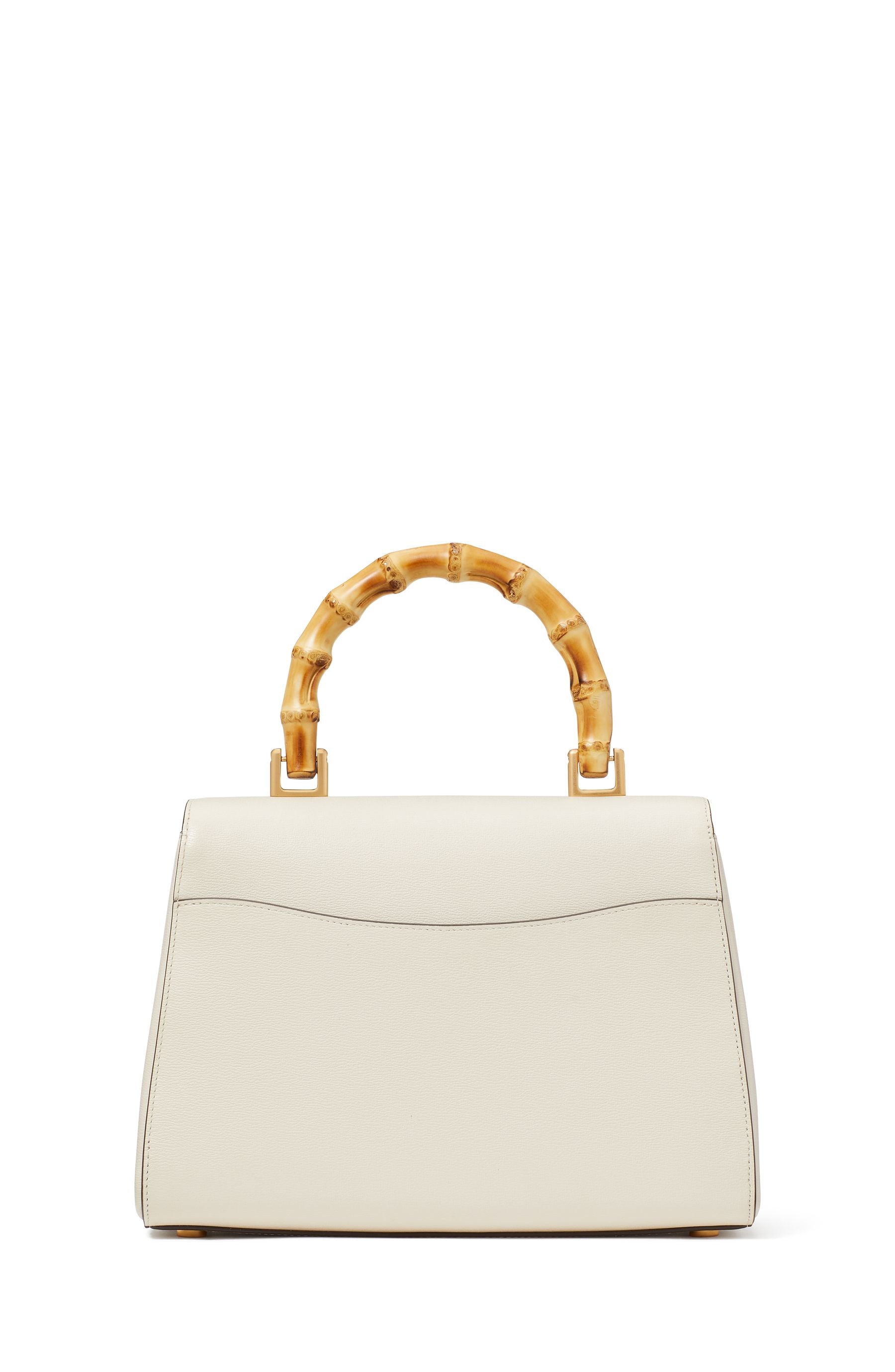 KF837_Katy Textured Leather Bamboo Medium Top-Handle Bag_Halo White