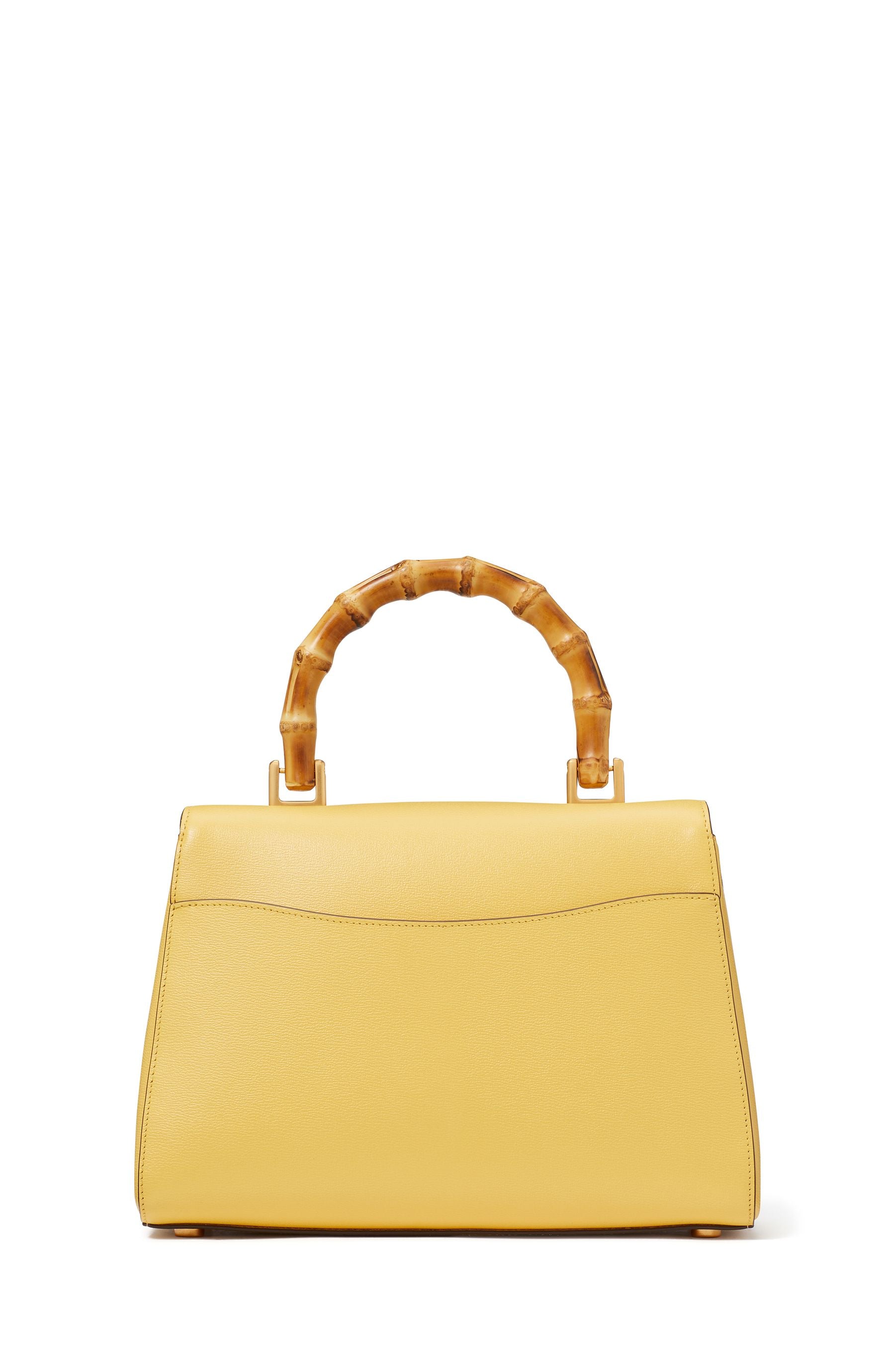 KF837_Katy Textured Leather Bamboo Medium Top-Handle Bag_Summer Daffodil