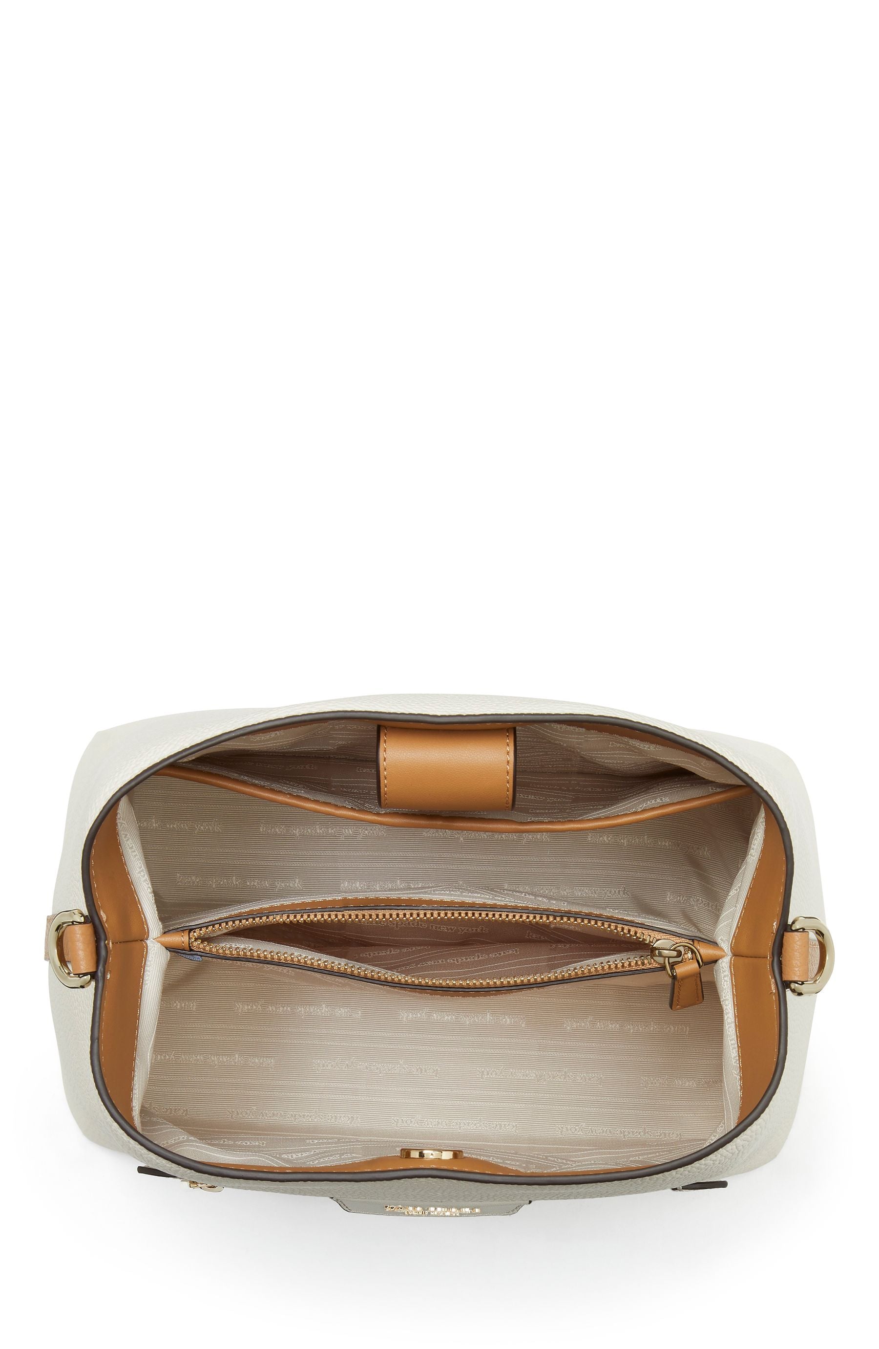 KF857_Hudson Colorblocked Pebbled Leather Shoulder Bag_Parchment Multi