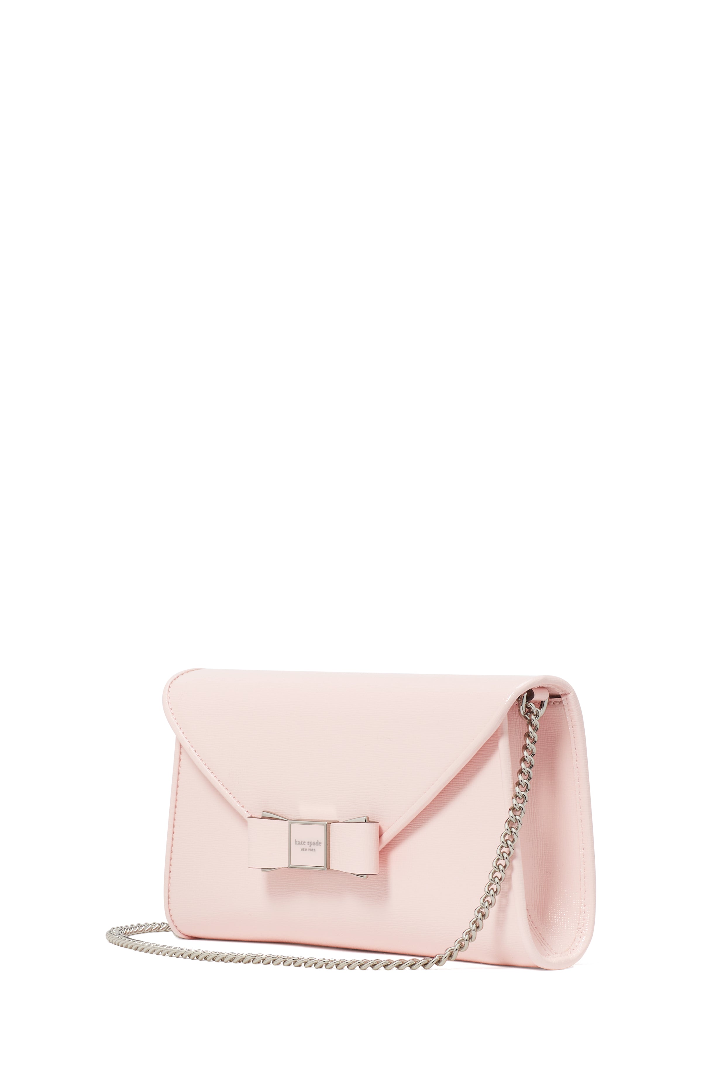 KF926_Morgan Bow Embellished Patent Leather Envelope Flap Crossbody_Crepe Pink