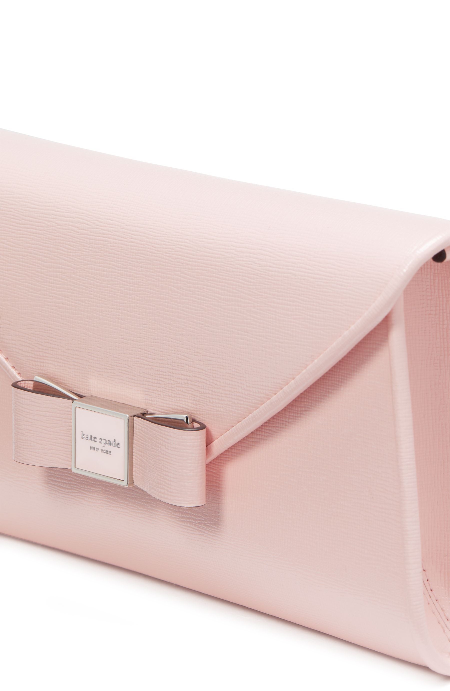 KF926_Morgan Bow Embellished Patent Leather Envelope Flap Crossbody_Crepe Pink