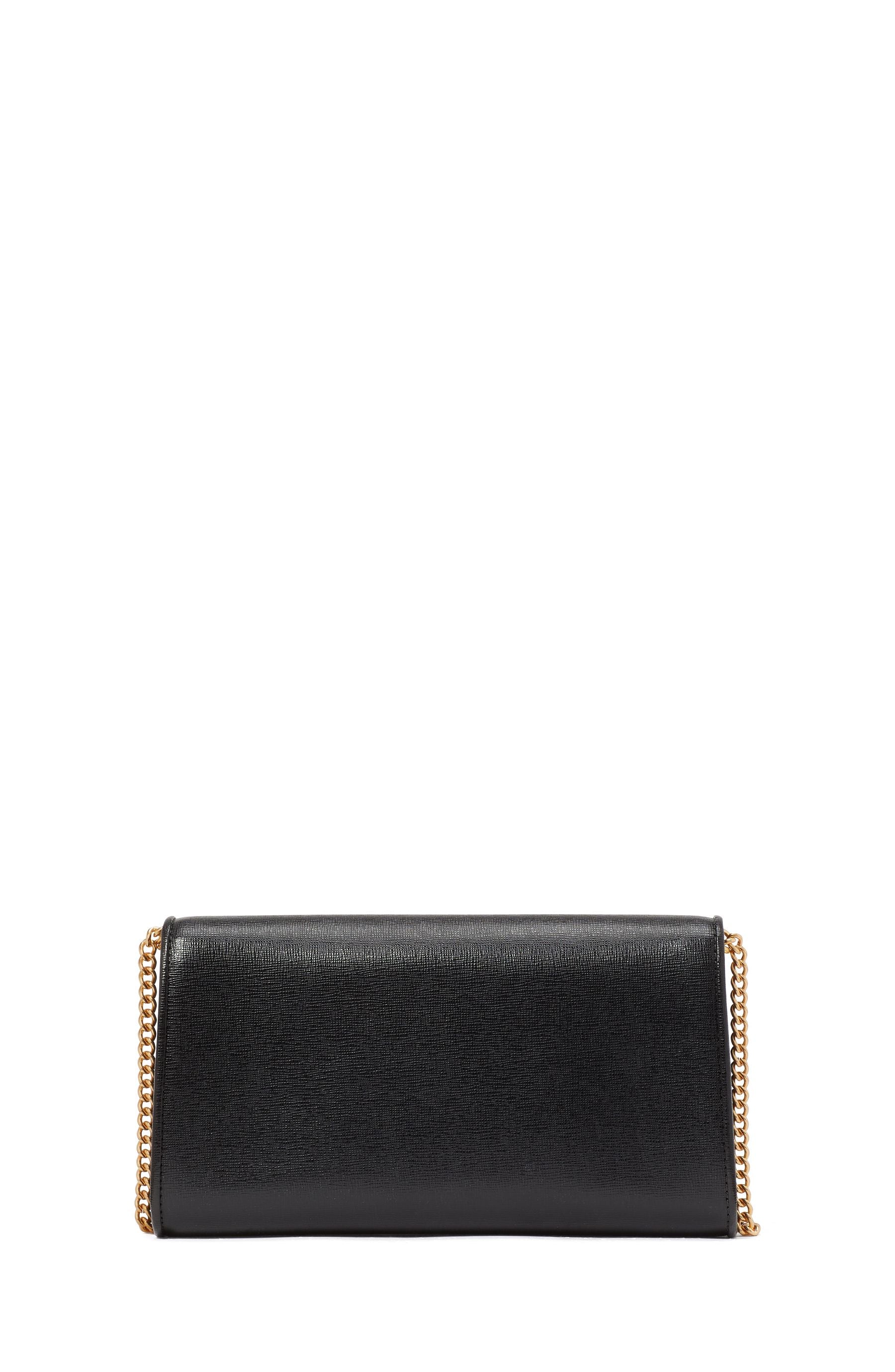 KF927_Morgan Bow Embellished Envelope Flap Crossbody_Black