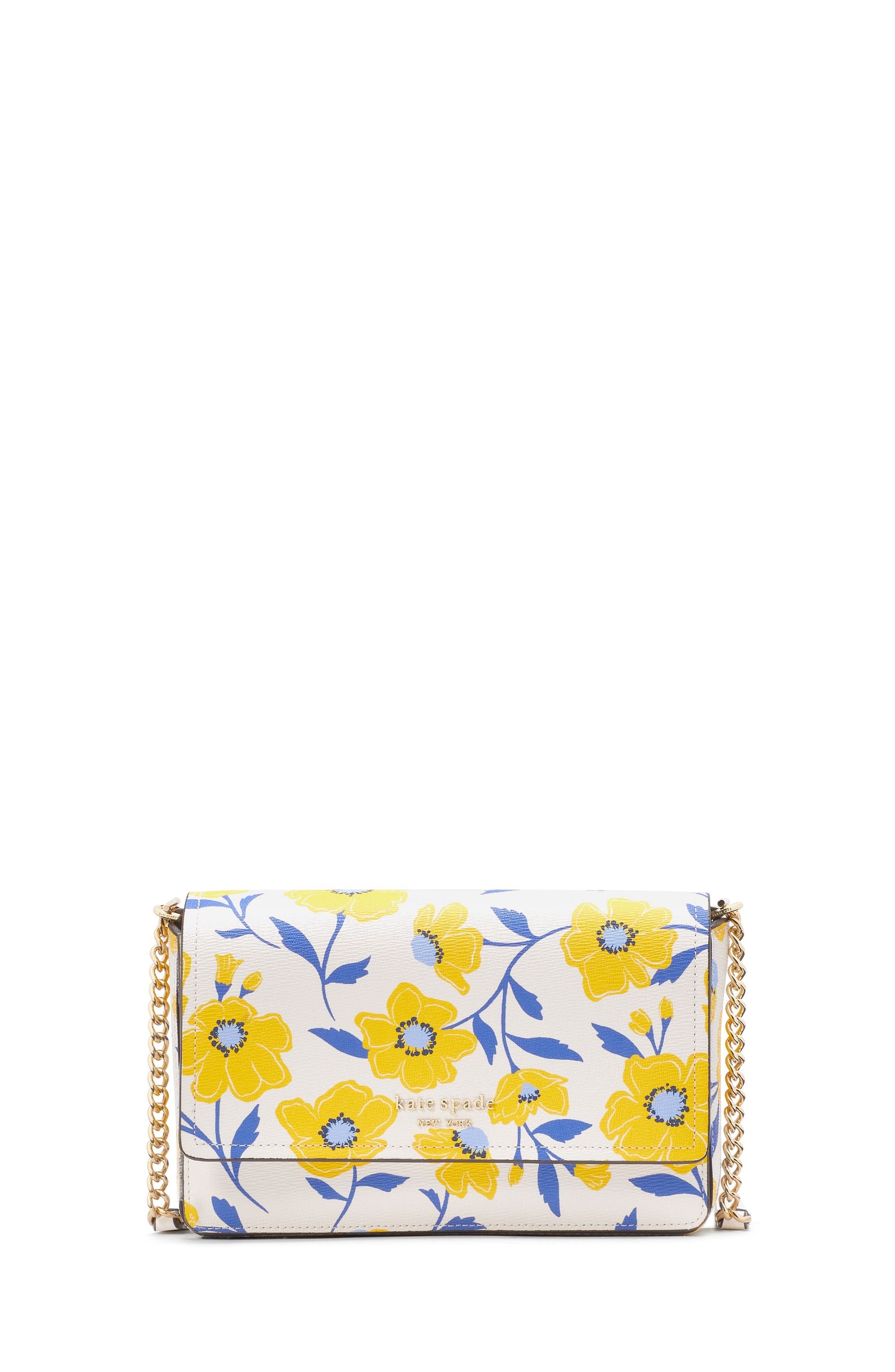 KF984_Morgan Sunshine Floral Printed Flap Chain Wallet_Cream Multi