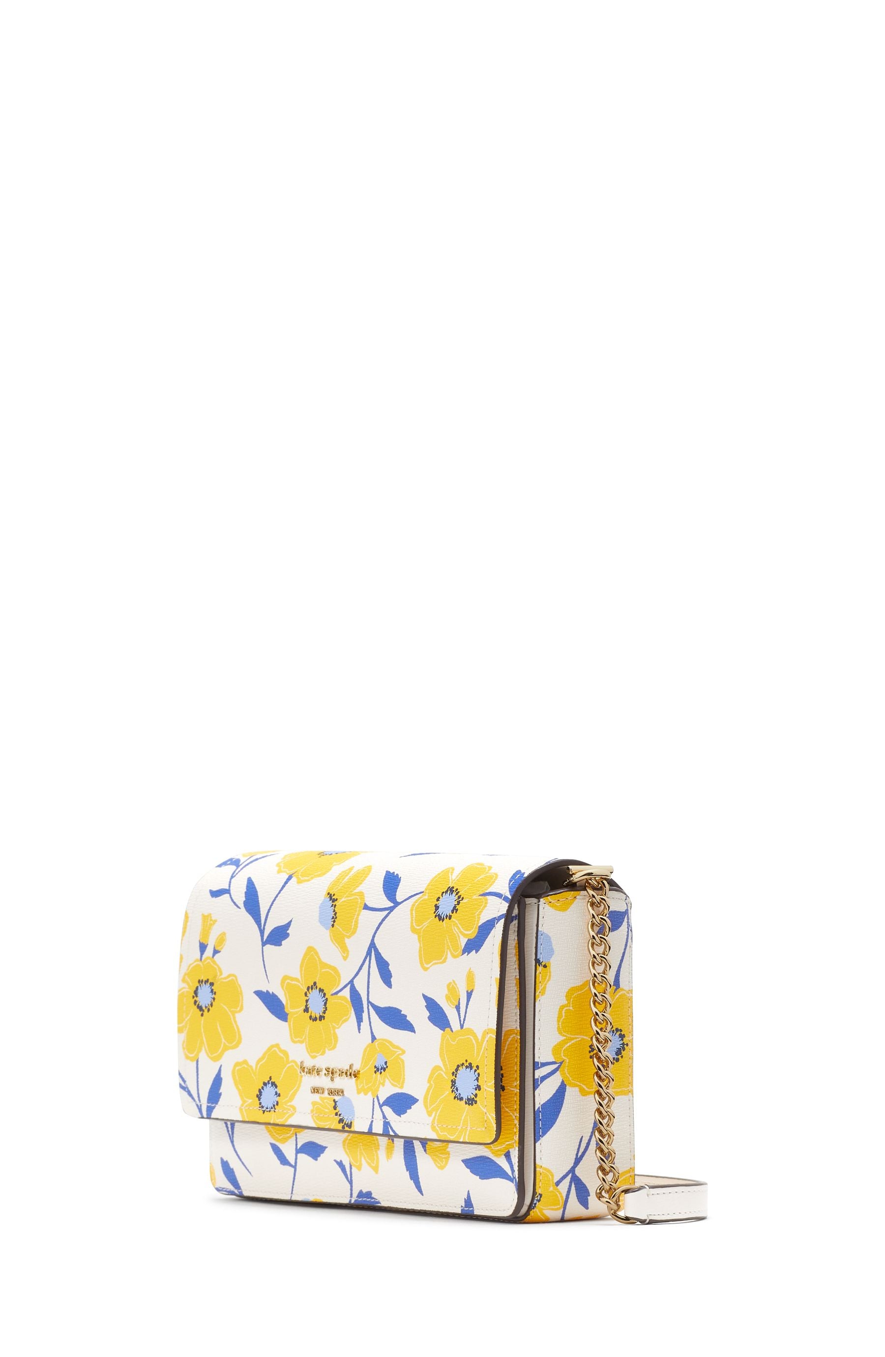 KF984_Morgan Sunshine Floral Printed Flap Chain Wallet_Cream Multi