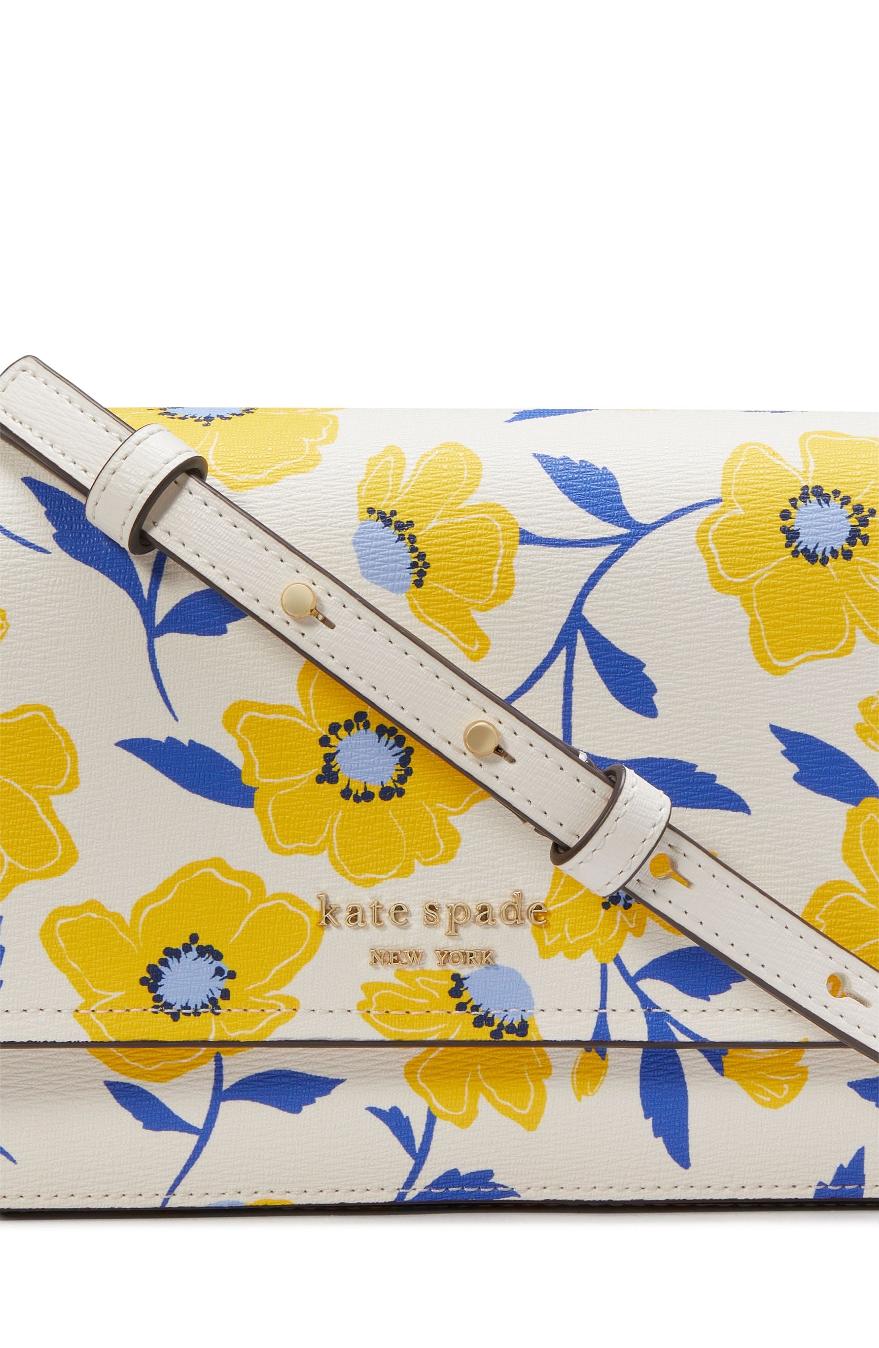 KF984_Morgan Sunshine Floral Printed Flap Chain Wallet_Cream Multi