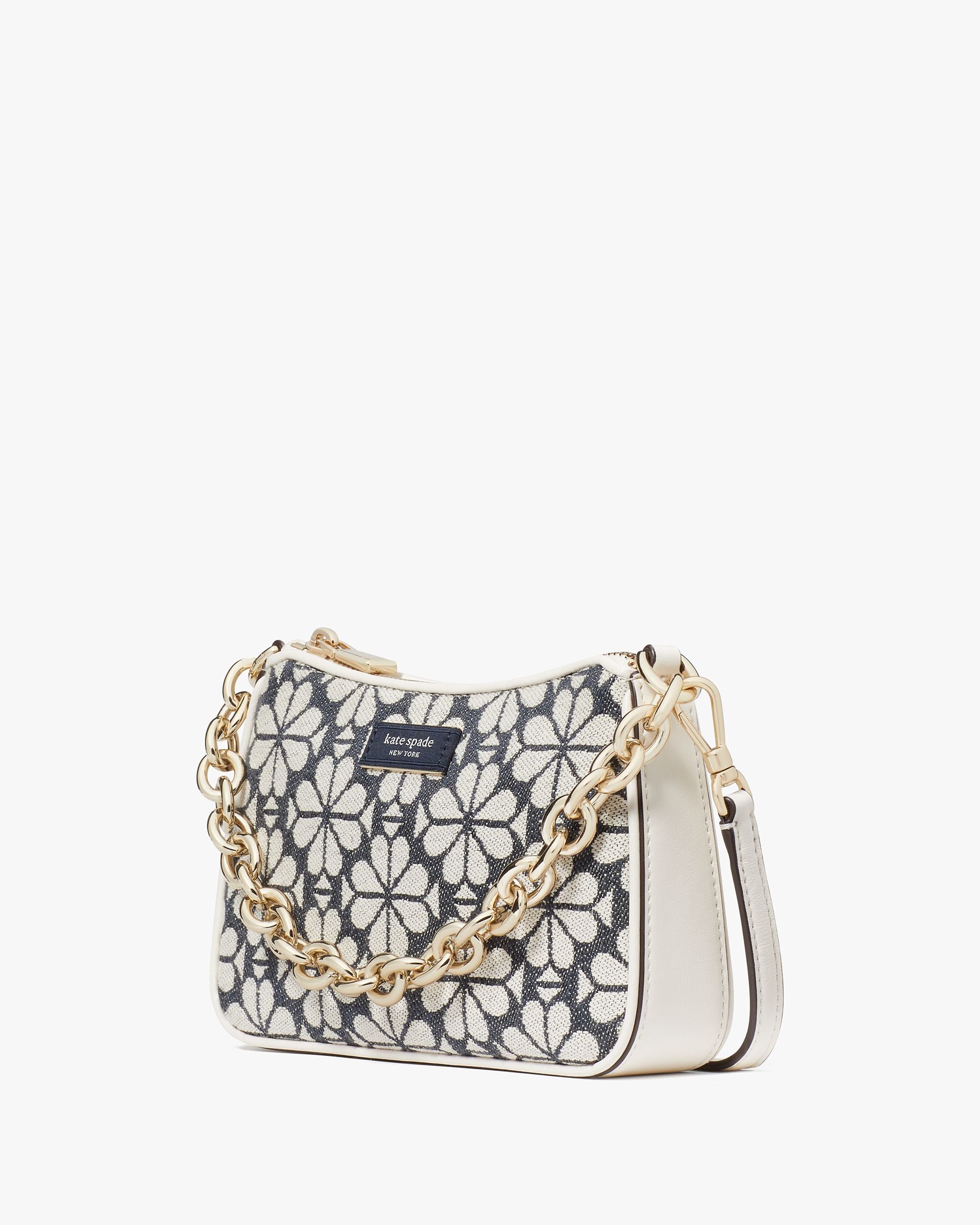 kf989_Jolie Spade Flower Jacquard Small Convertible Crossbody_Charcoal Grey Multi