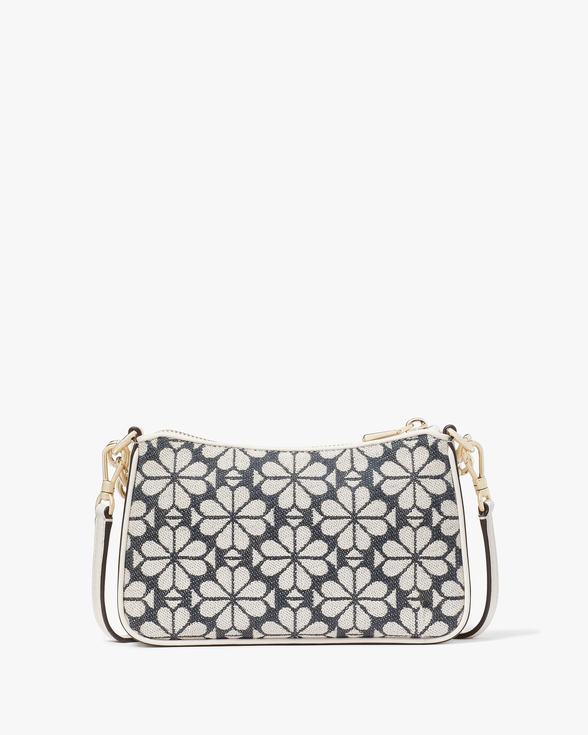 kf989_Jolie Spade Flower Jacquard Small Convertible Crossbody_Charcoal Grey Multi