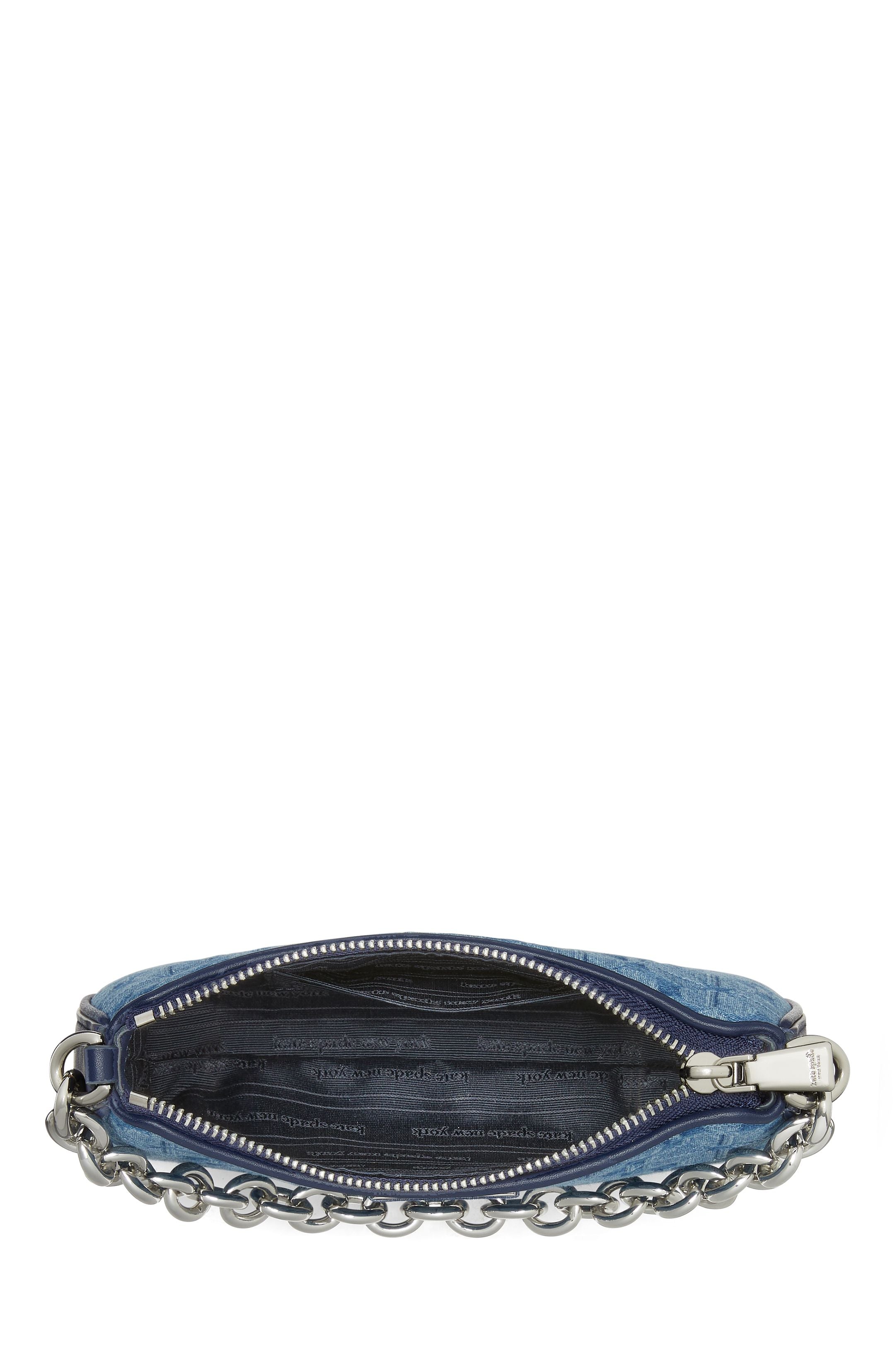 kg098_Jolie Spade Flower Jacquard Denim Small Convertible Crossbody_Parisian Navy Multi