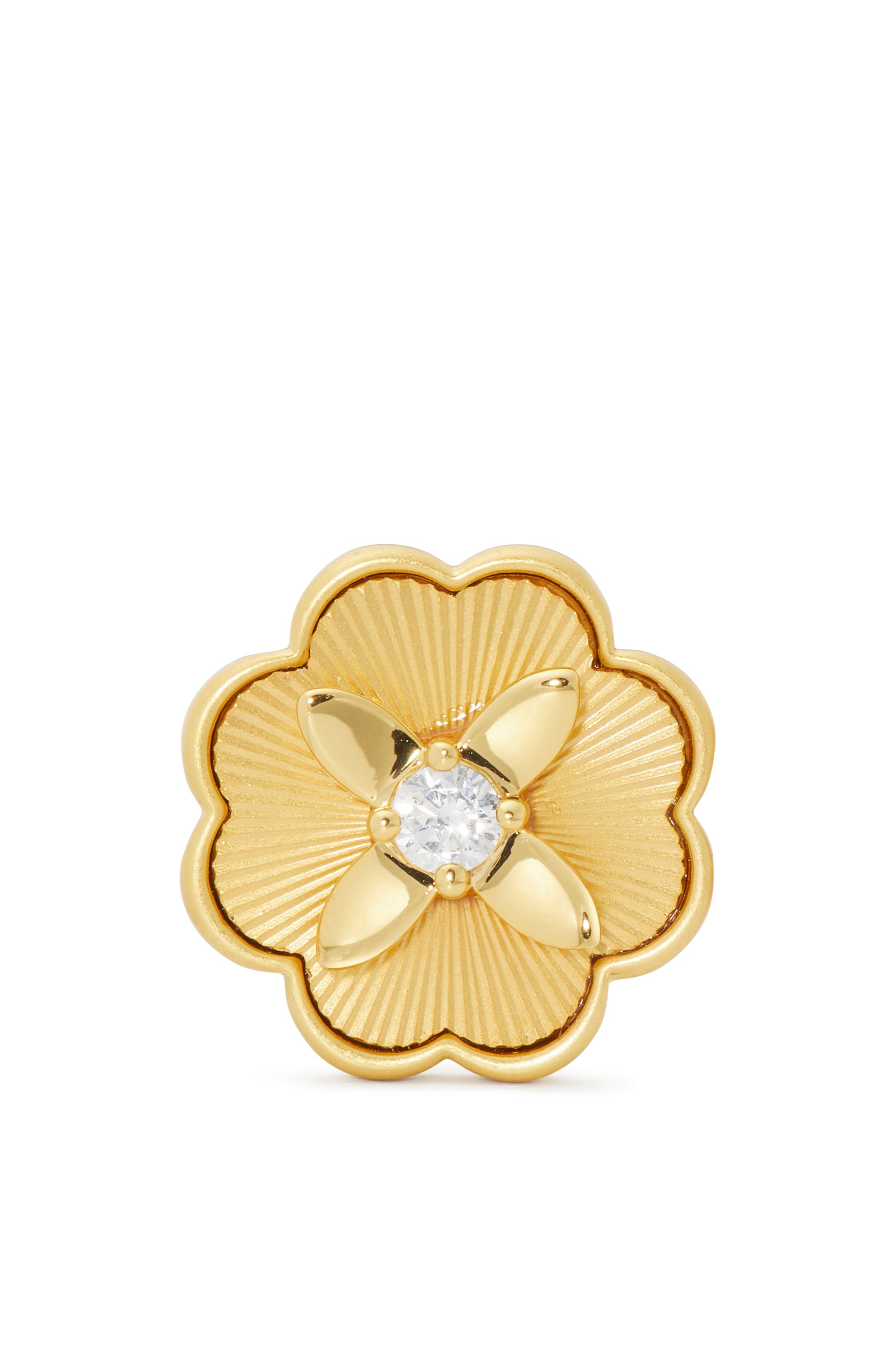 KG350-Heritage Bloom Studs-Clear/Gold