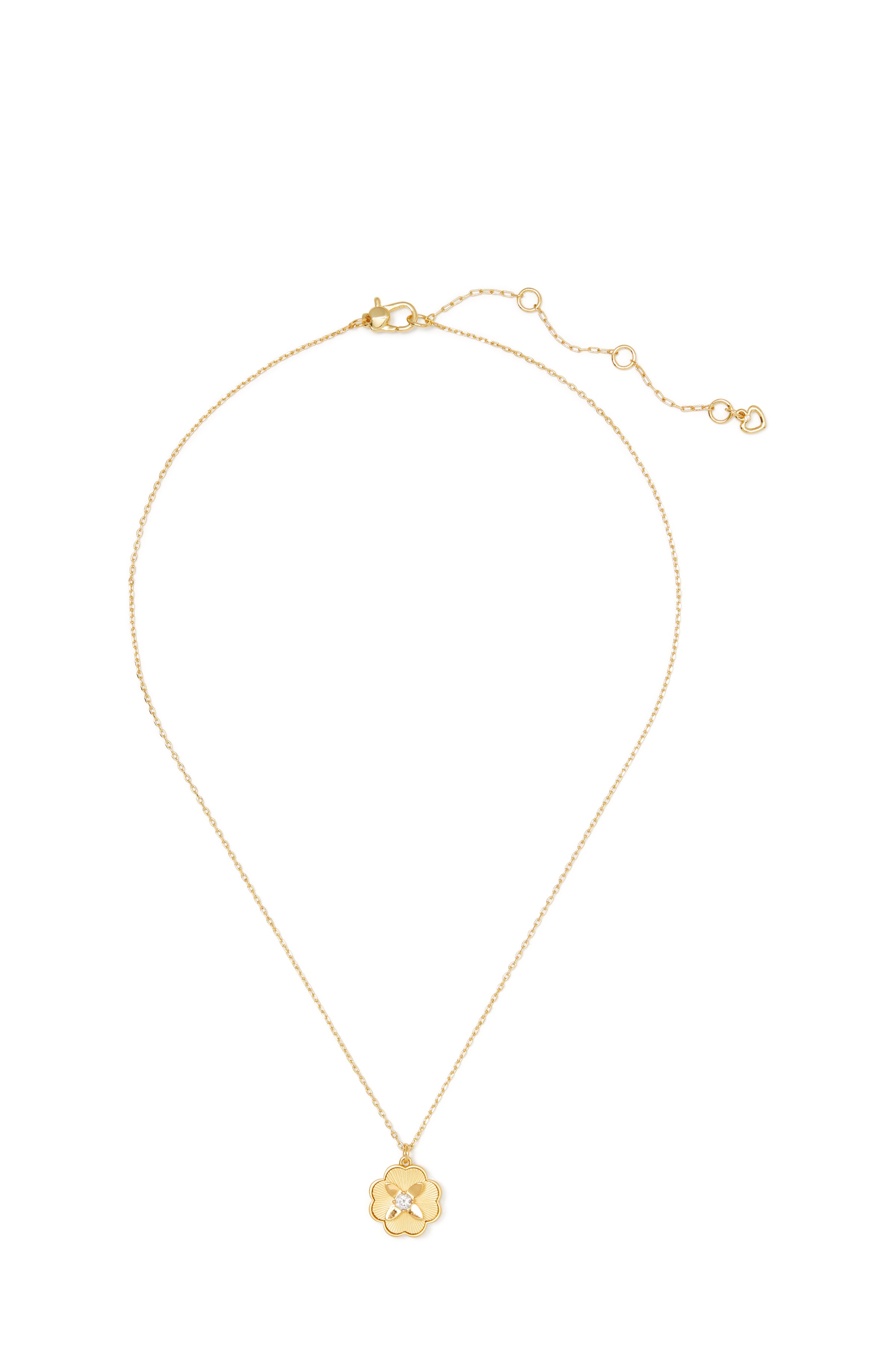 KG356-Heritage Bloom Pendant-Clear/Gold