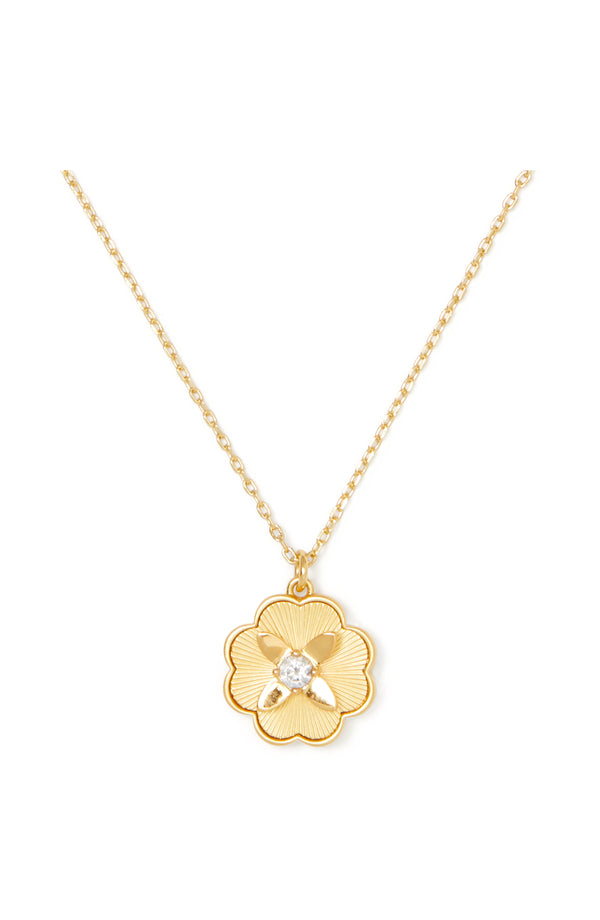 KG356-Heritage Bloom Pendant-Clear/Gold