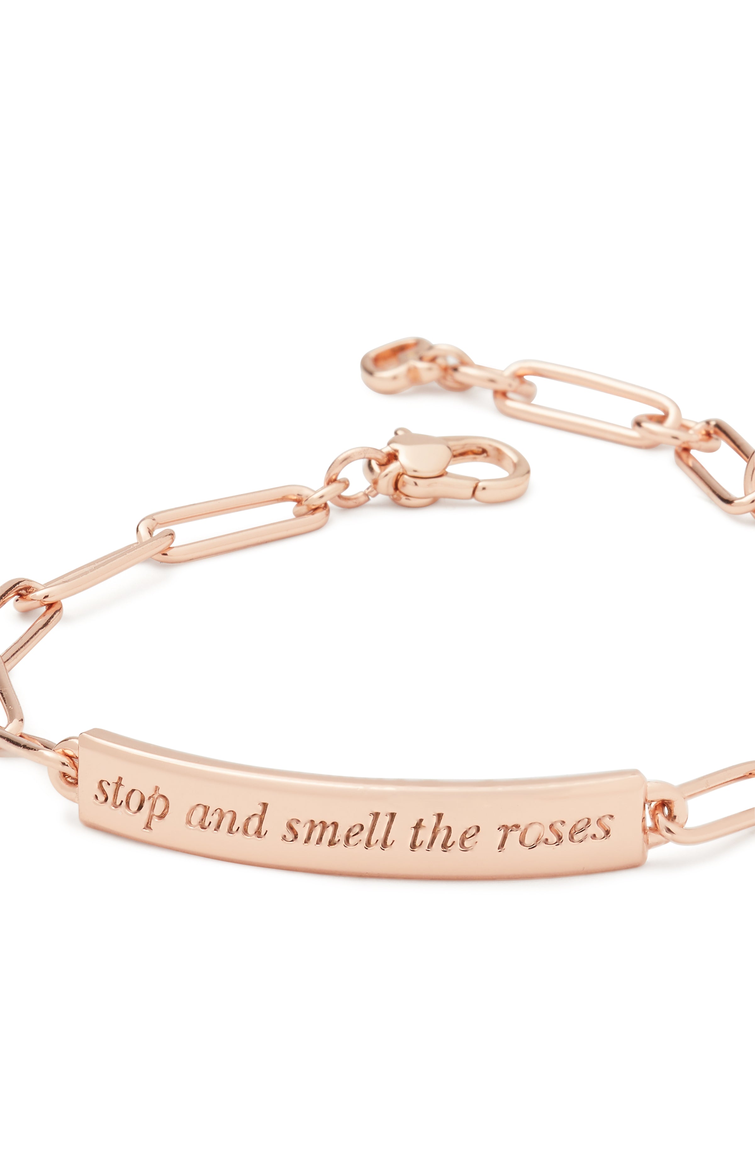 KG407_Stop And Smell The Roses ID Bracelet_Rosegold