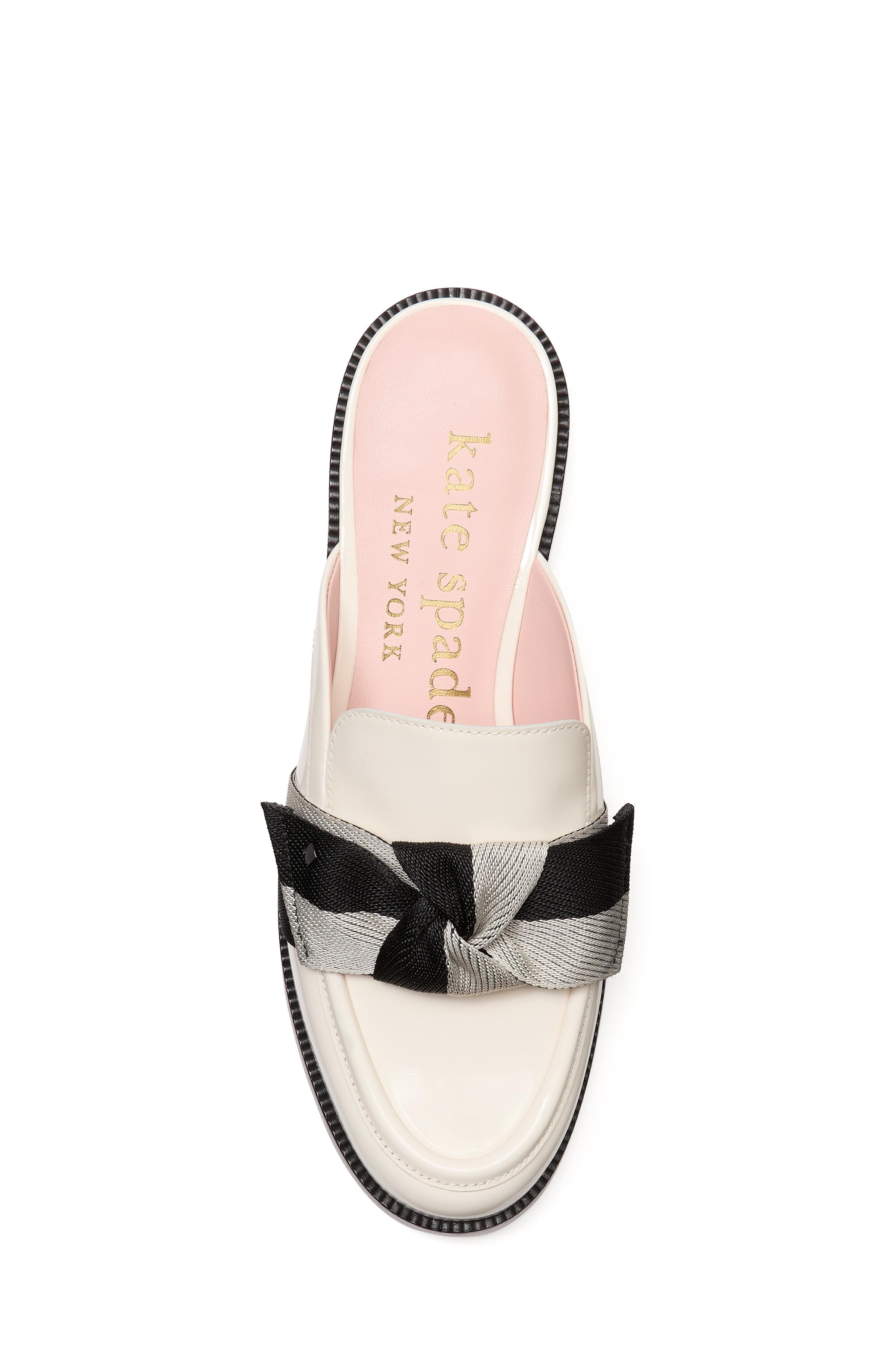 KG476-leandra mule loafer-Cream/ Black Multi