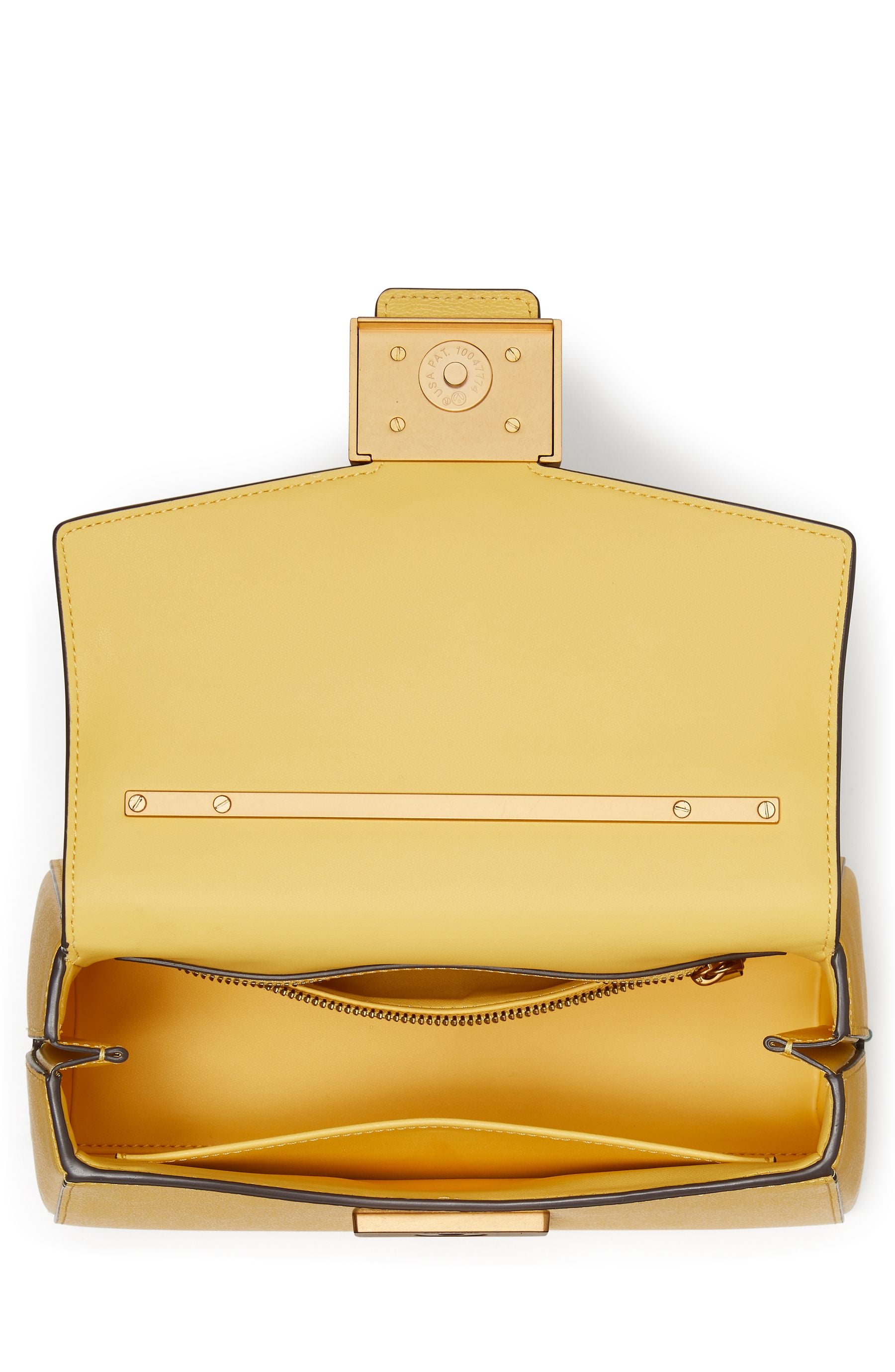 KG849_Katy Textured Leather Bamboo Small Top-Handle_Summer Daffodil