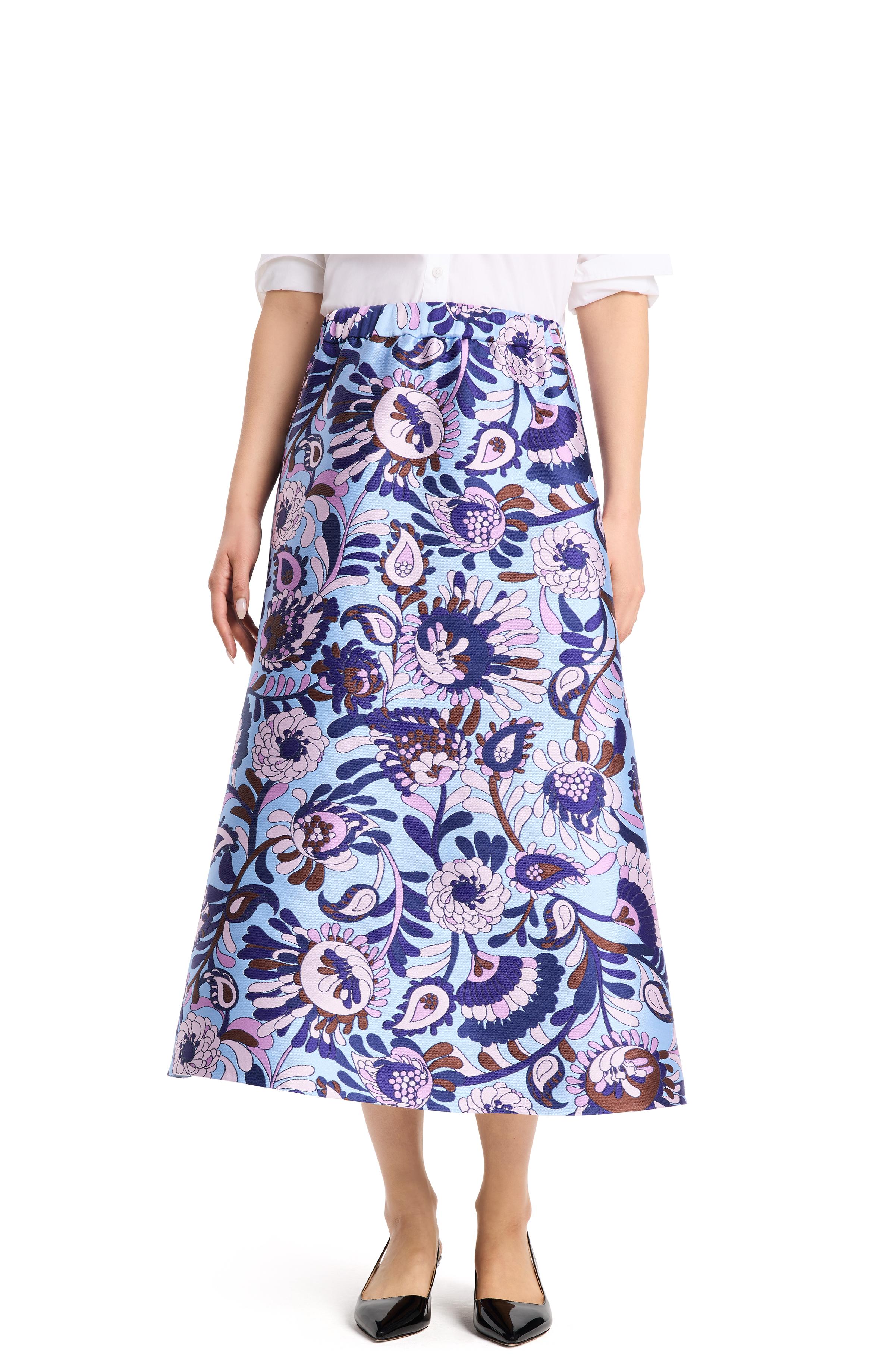 autumn paisley midi skirt